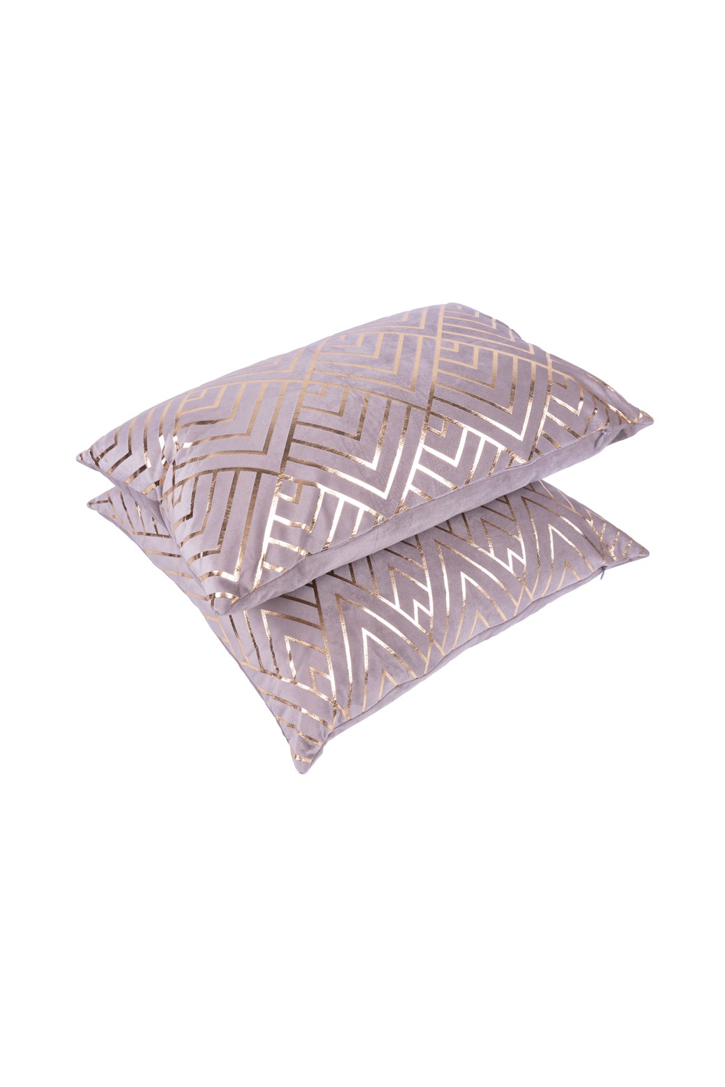 Deko-Kissen Dekokissen Prisma 225 2er-Set Taupe / Gold