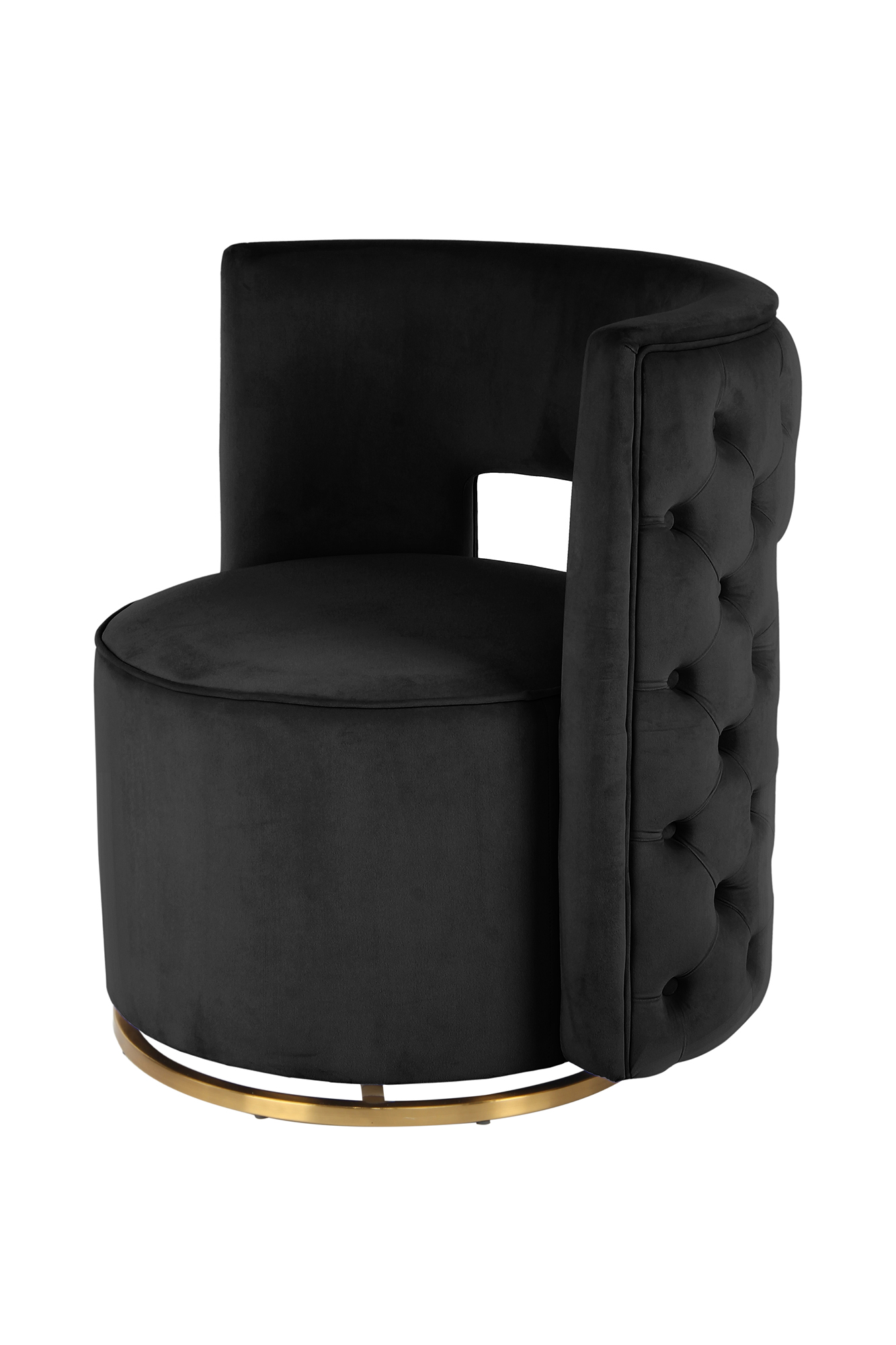 Drehsessel Beverly Schwarz / Gold