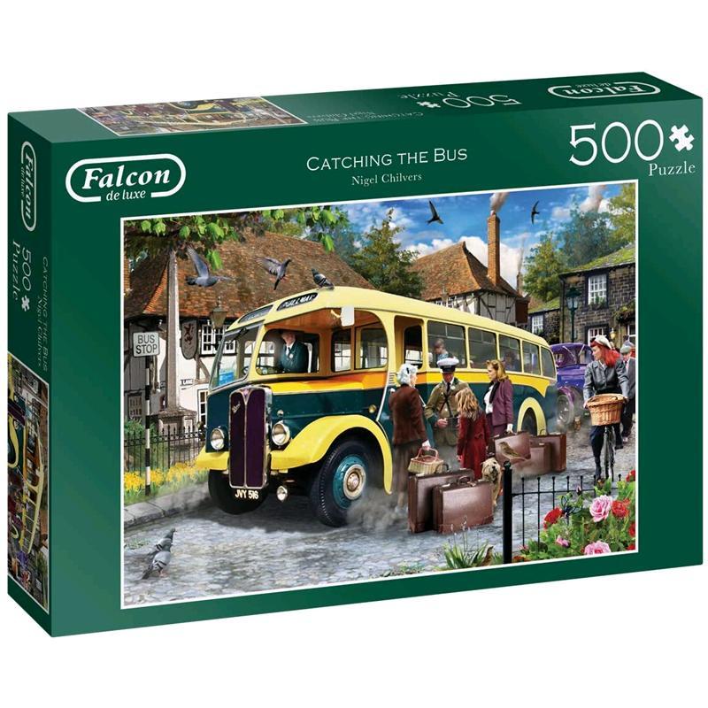 JUMBO Puzzles 11260 - Falcon Deluxe - Catching The Bus - 500 Teile Puzzle