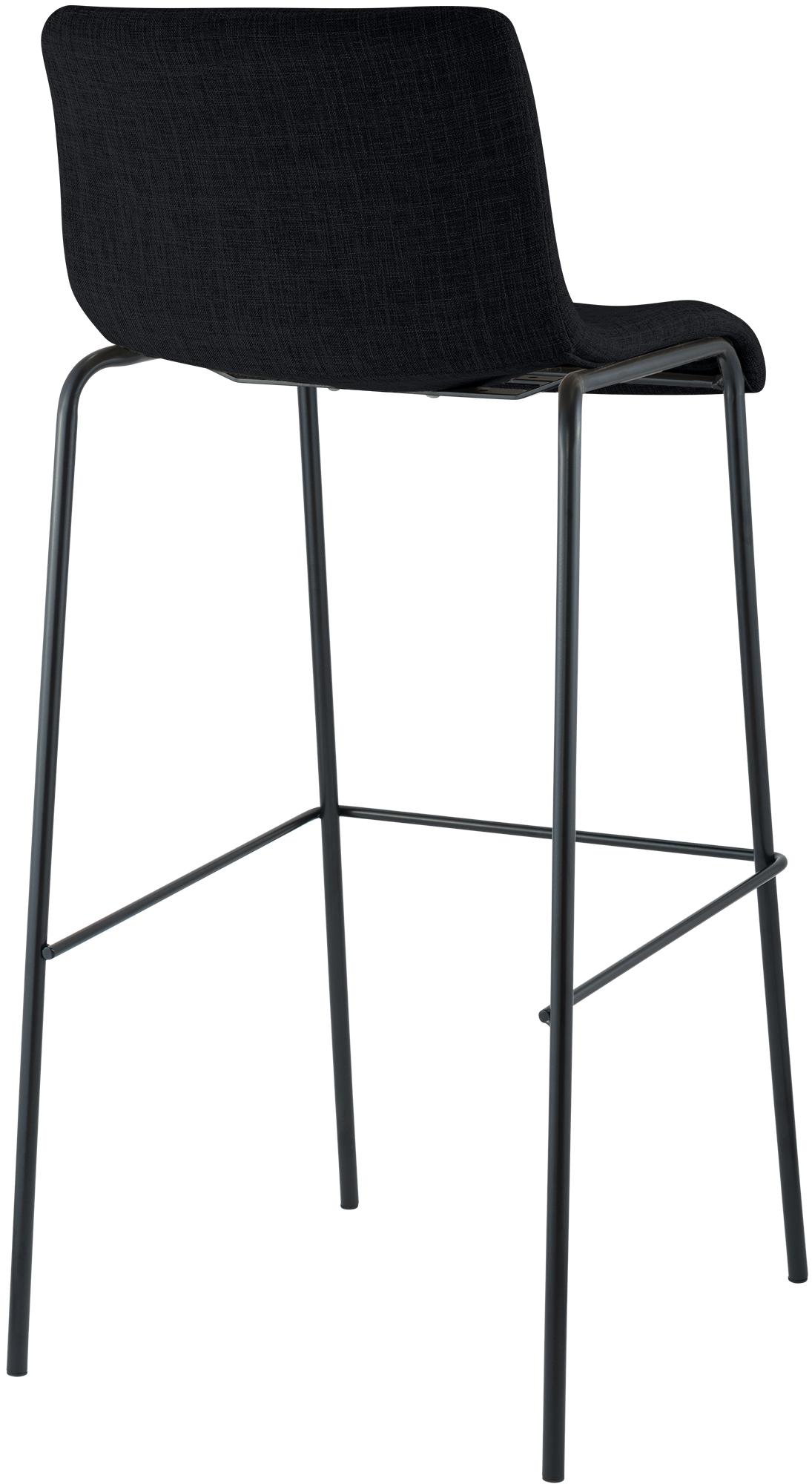 Barhocker Hoover Stoff 4-Fuß Gestell schwarz