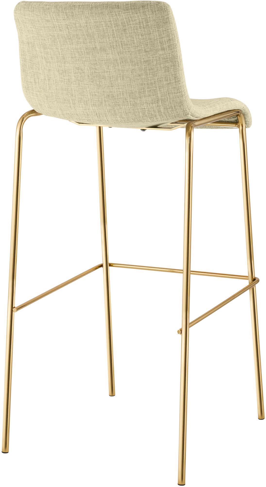 Barhocker Hoover Stoff 4-Fuß Gold