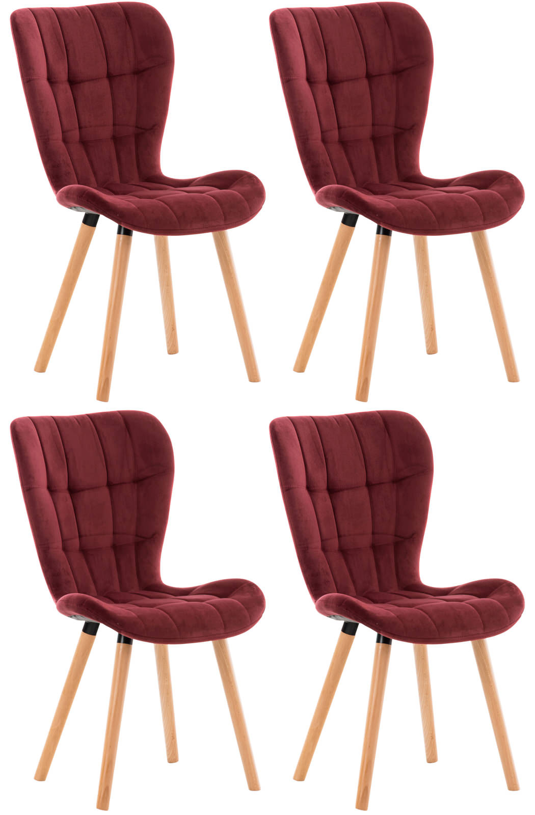 4er Set Stuhl Elda Samt