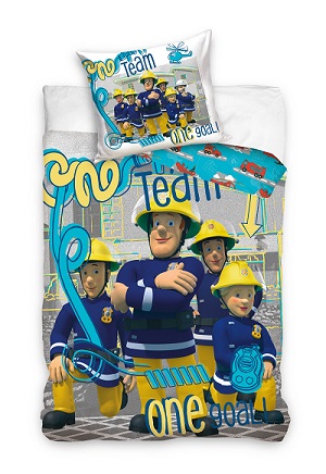 Carbotex Textilien Feuerwehrmann Sam - Bettwäsche 135x200 + 80x80 cm