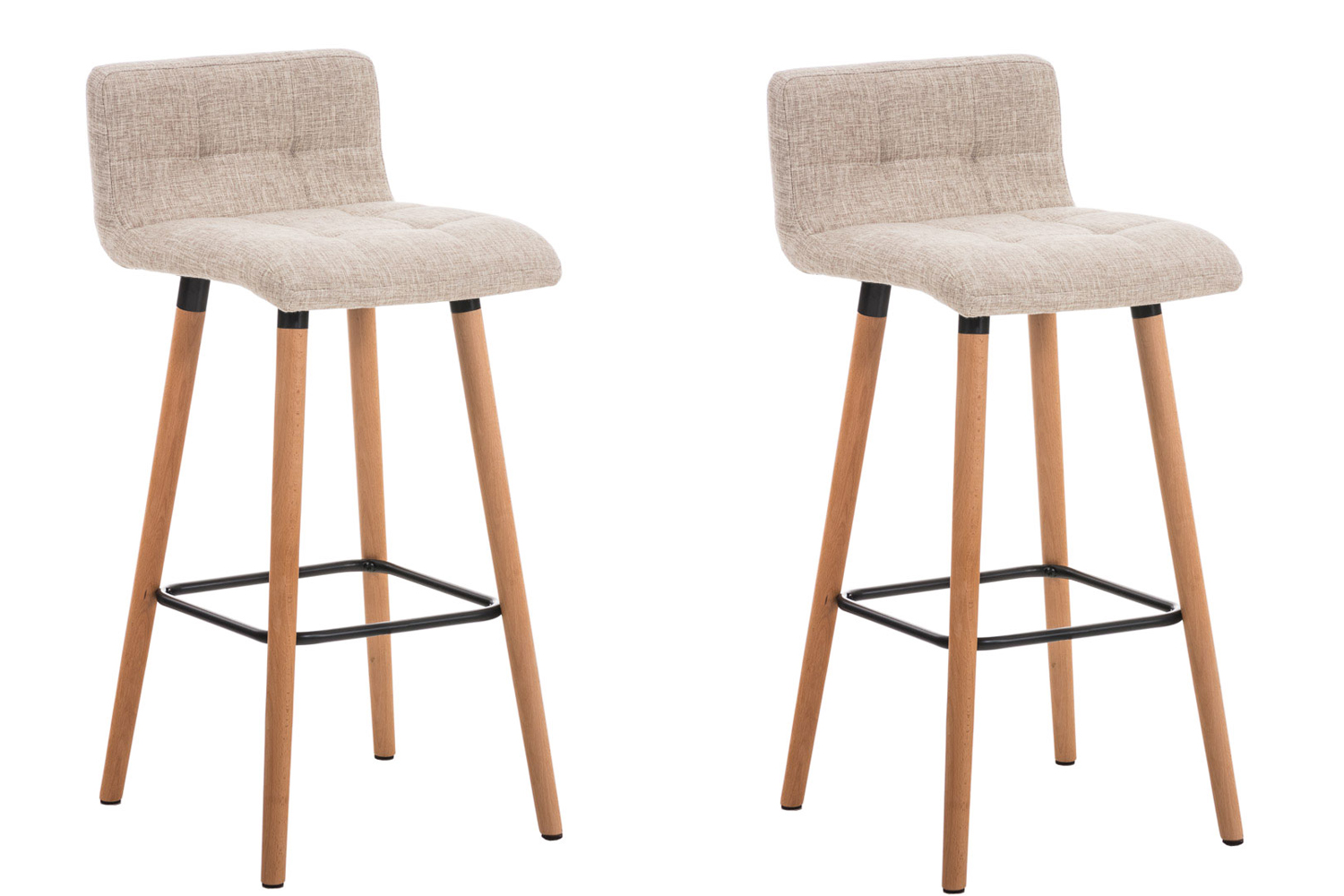 2er Set Barhocker Lincoln Stoff natura