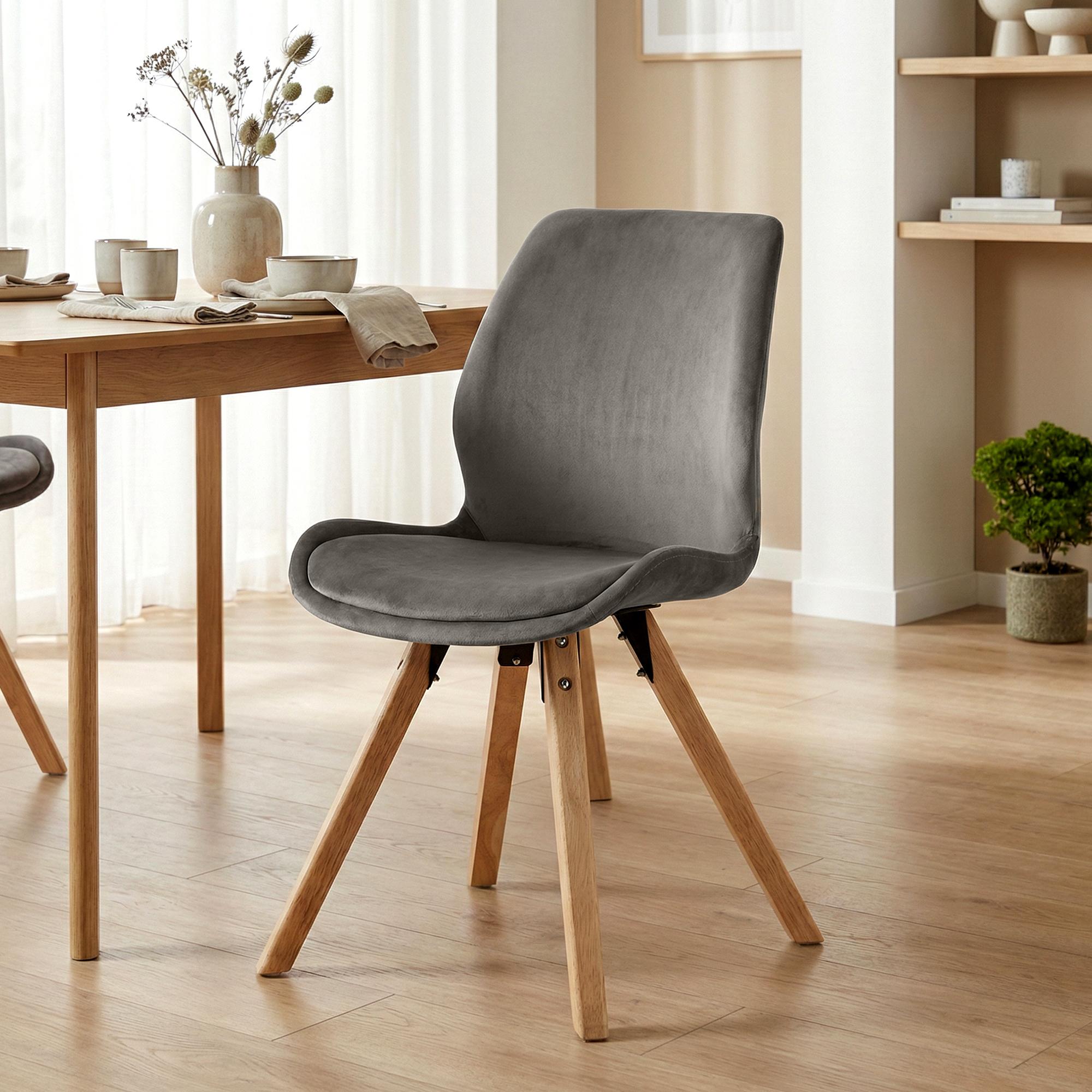 4er Set Stuhl Luna Samt
