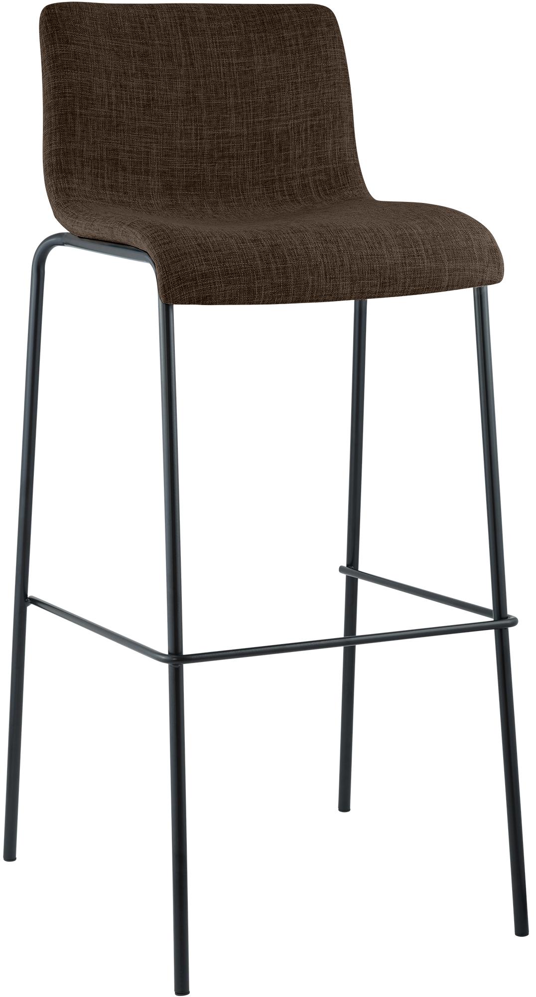 Barhocker Hoover Stoff 4-Fuß Gestell schwarz