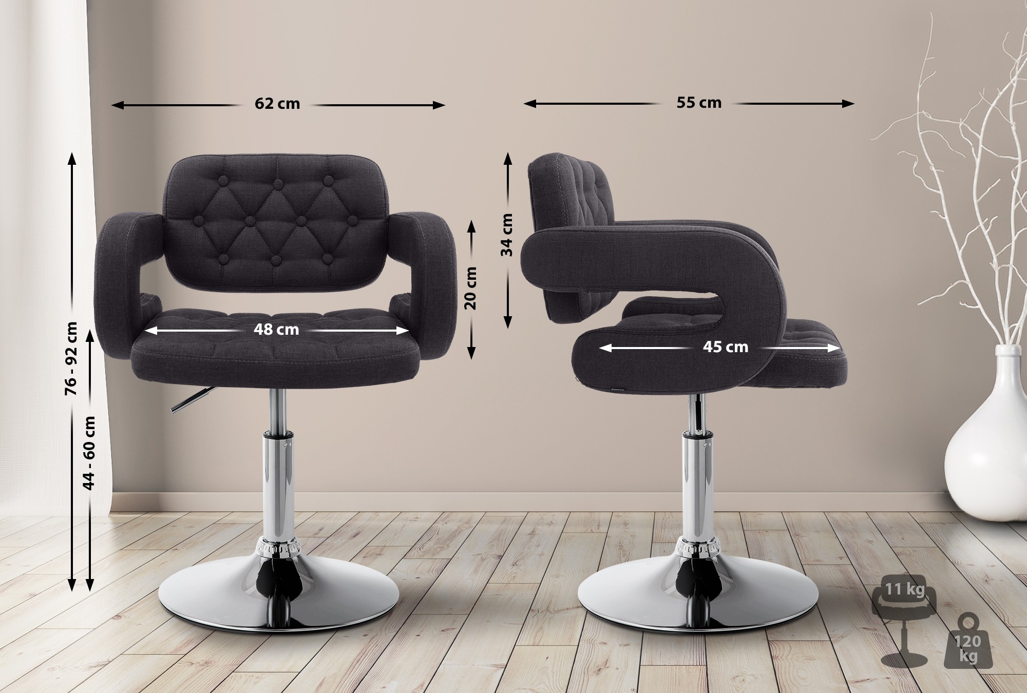 CLP Trading GmbH Lounger Dublin Stoff – Ansicht 2