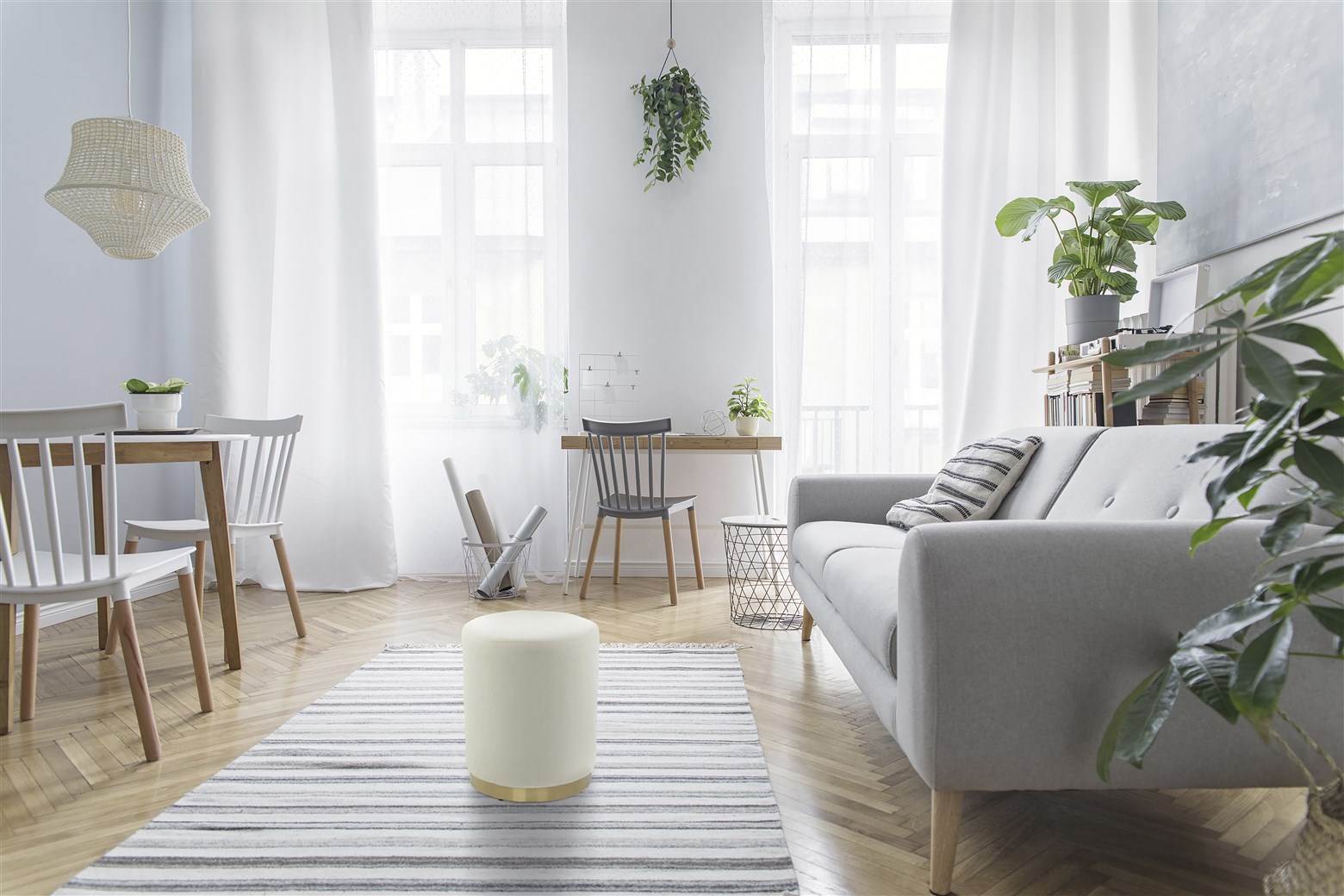 Beige Sitzpouf