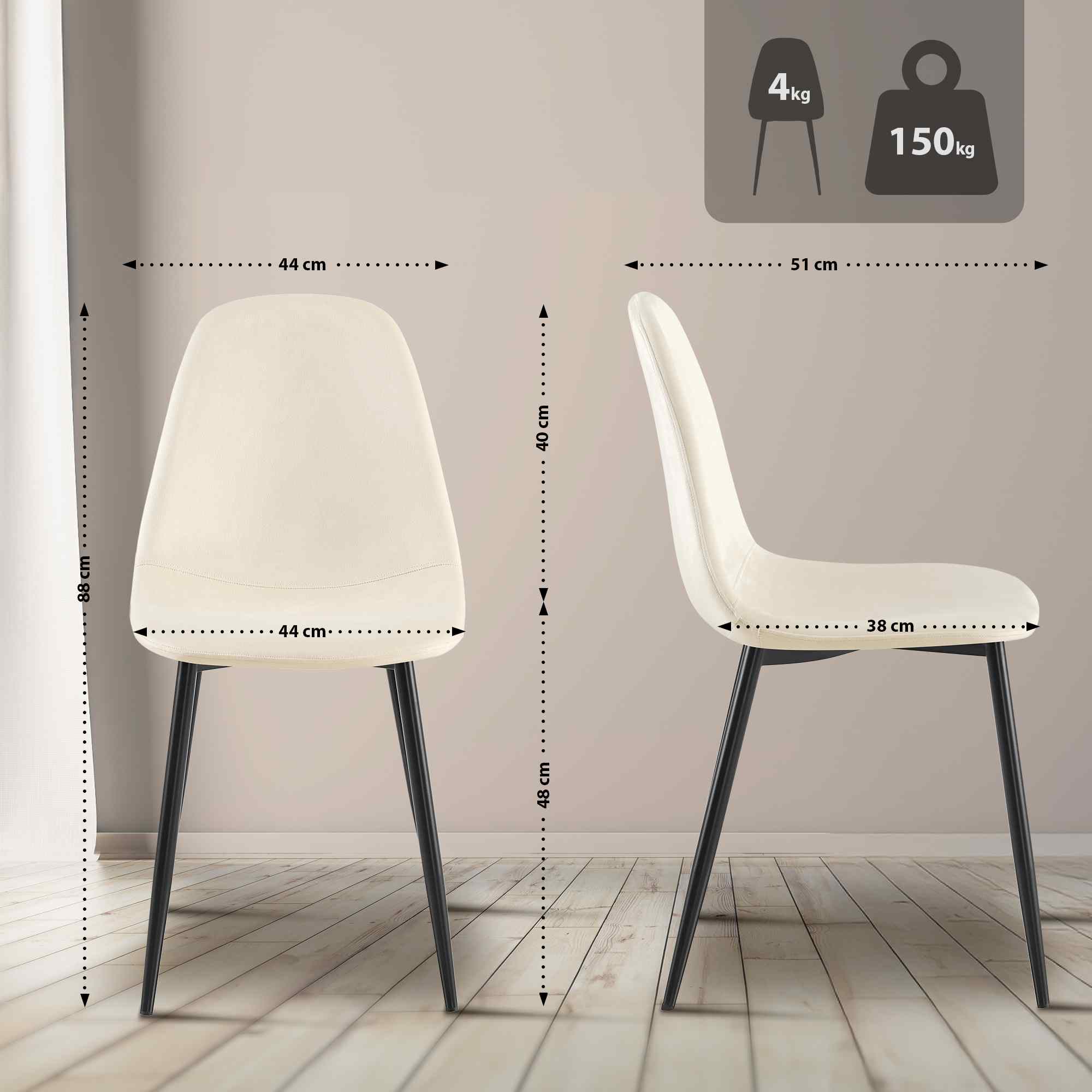 4er Set Esszimmerstühle Napier Samt