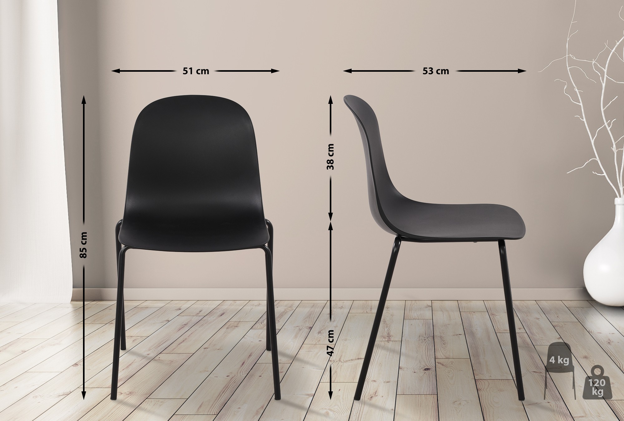 2er Set Stuhl Hardin