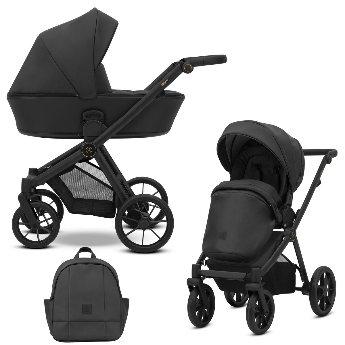 KUNERT Sp. k. Kunert 2 in1 BRAV Kinderwagen mit schwarzem Rahmen – Ansicht 2