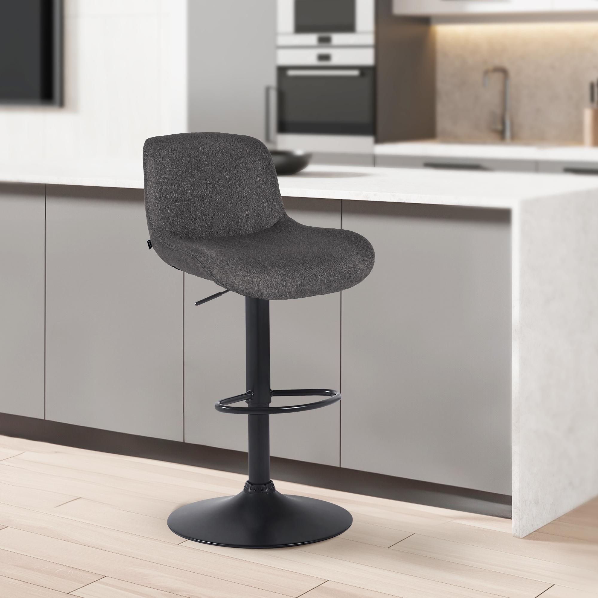 Barhocker Solon Schwarz Stoff