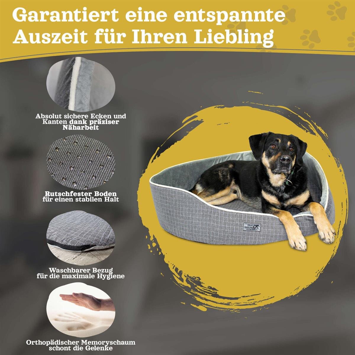 DD-05 Orthopädisches Luxus Katzenbett Hundebett Memory Schaum in Gr. S,L,XL