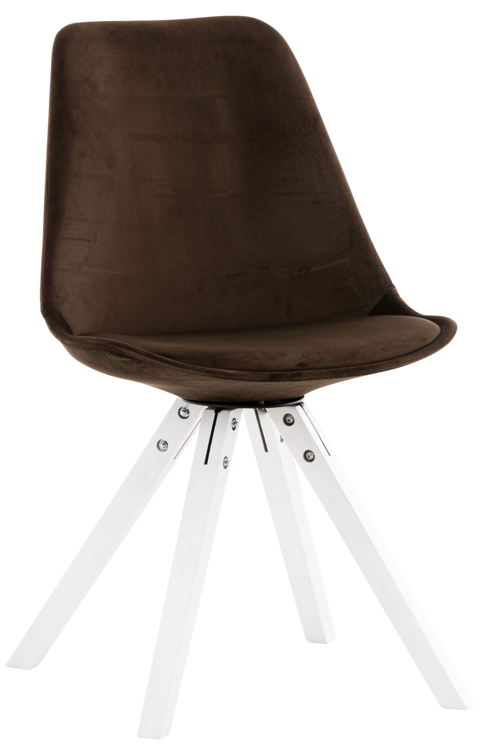 Stuhl Pegleg Samt Square weiß