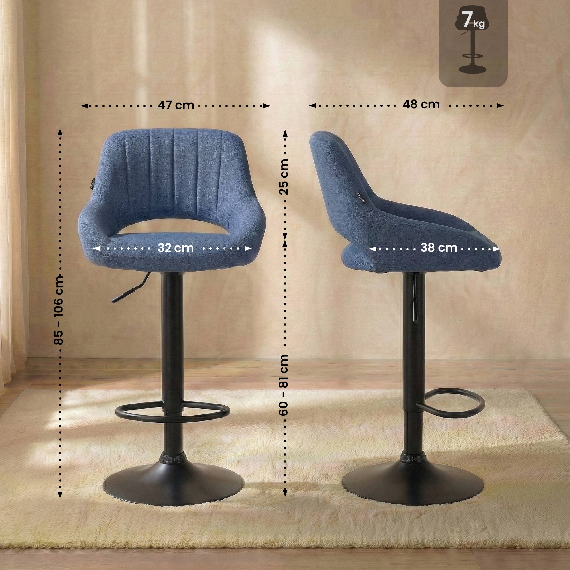 Barhocker Milet Stoff schwarz