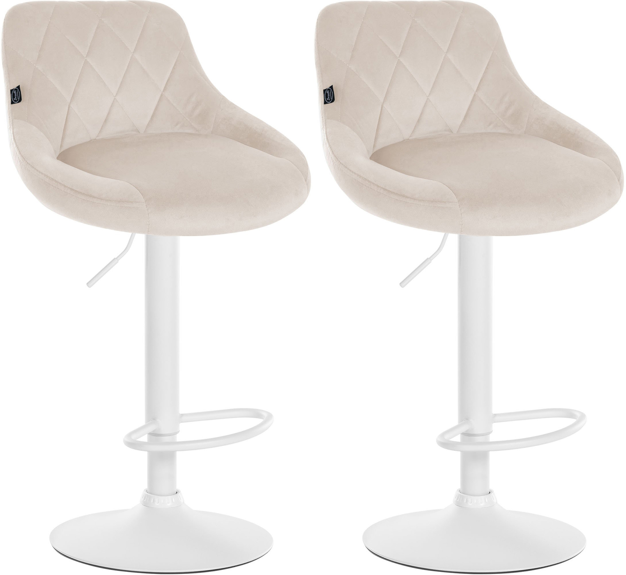 2er Set Barhocker Lazio Samt weiß