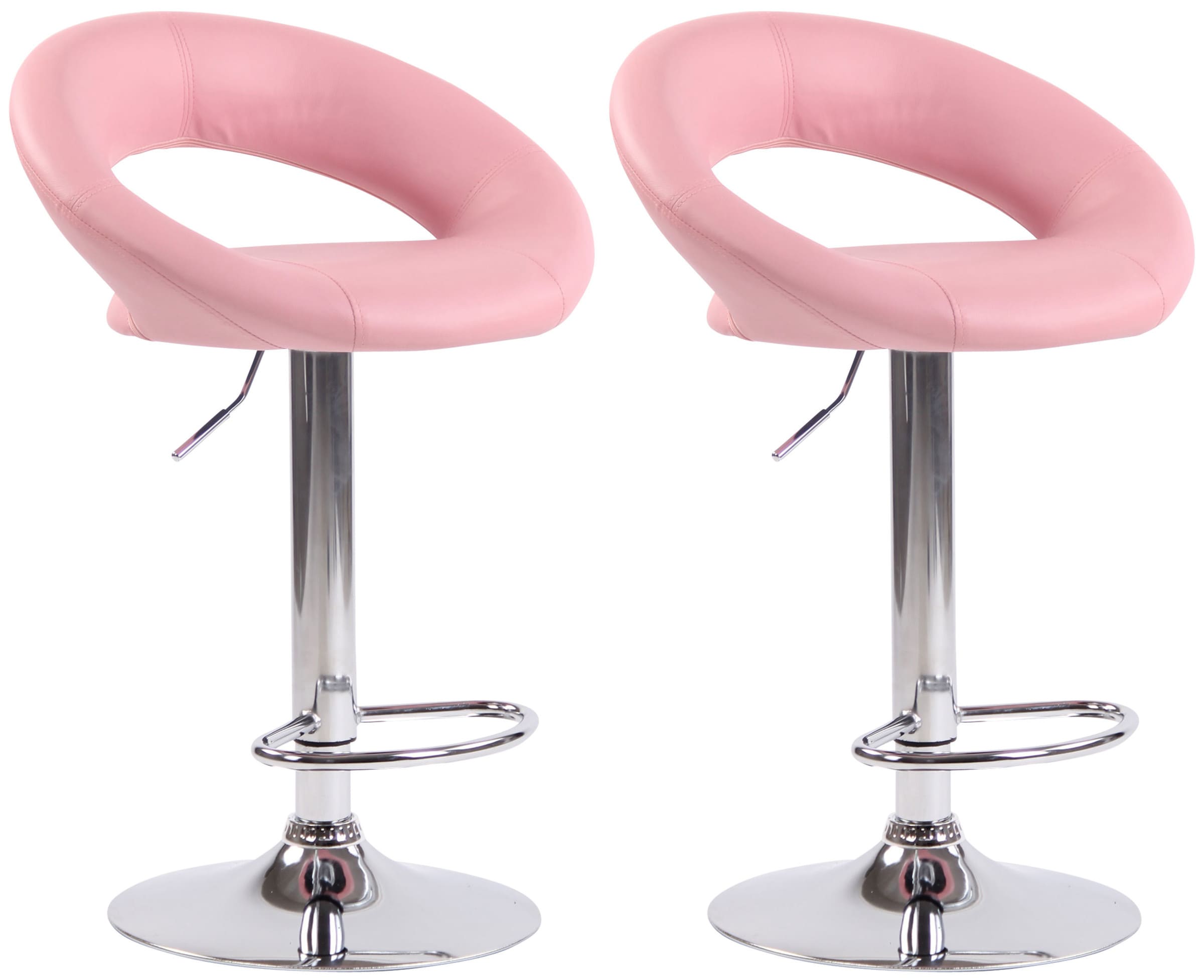 2er Set Barhocker Olinda Kunstleder chrom