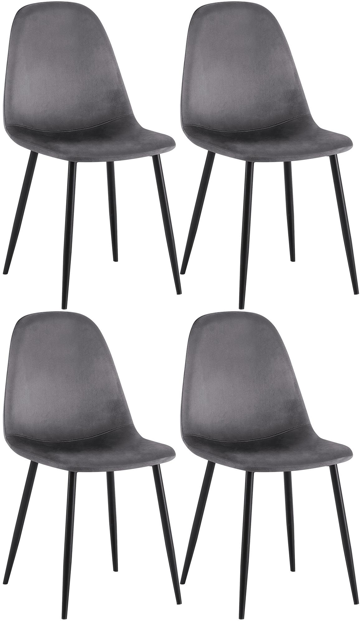 4er Set Esszimmerstühle Napier Samt