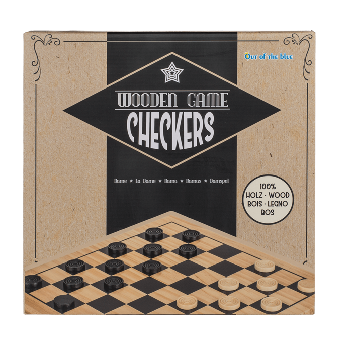 Out of the Blue Brettspiele & Gesellschaftsspiele Dame Holz-Brettspiel - 28,5 cm