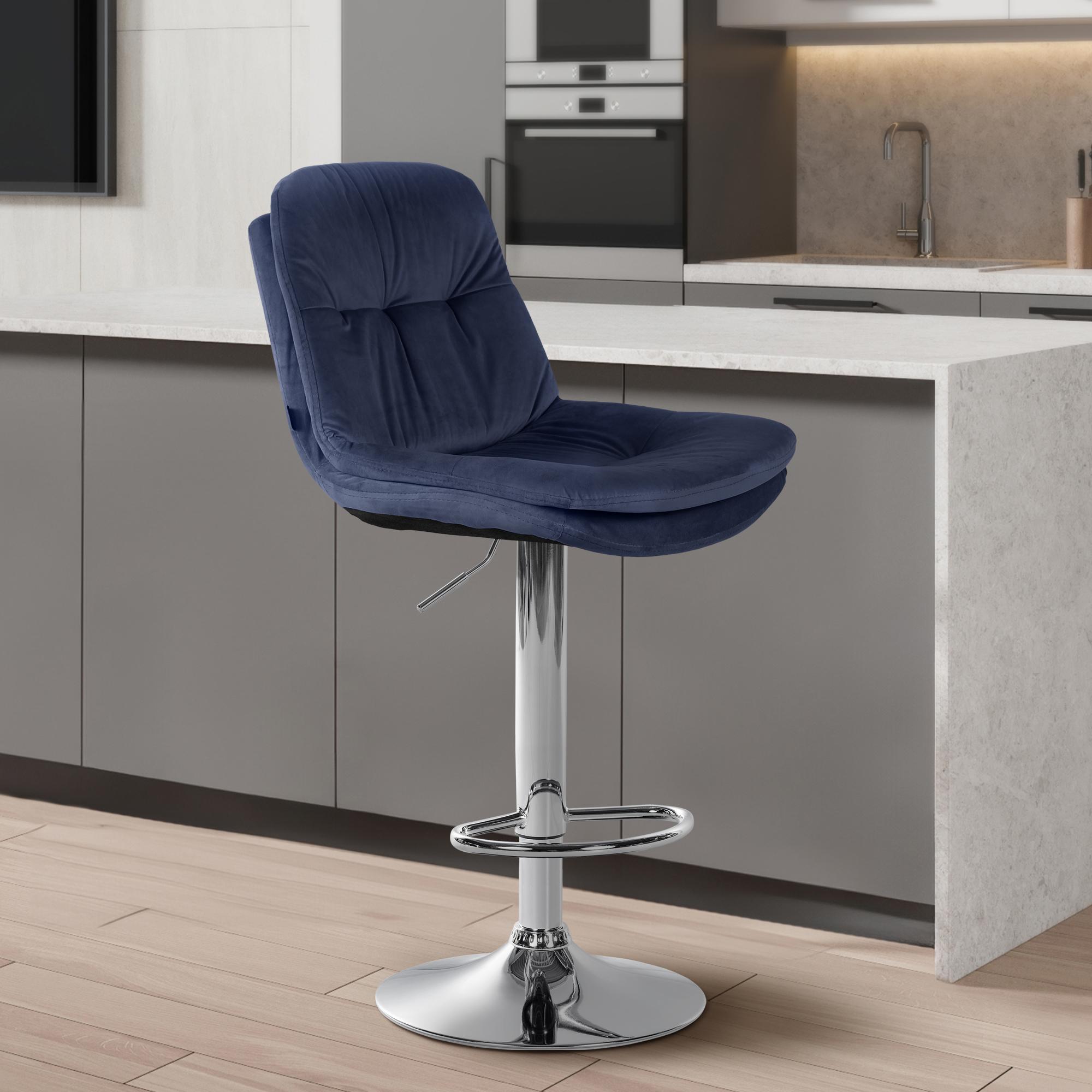 Barhocker Laurel Samt chrom