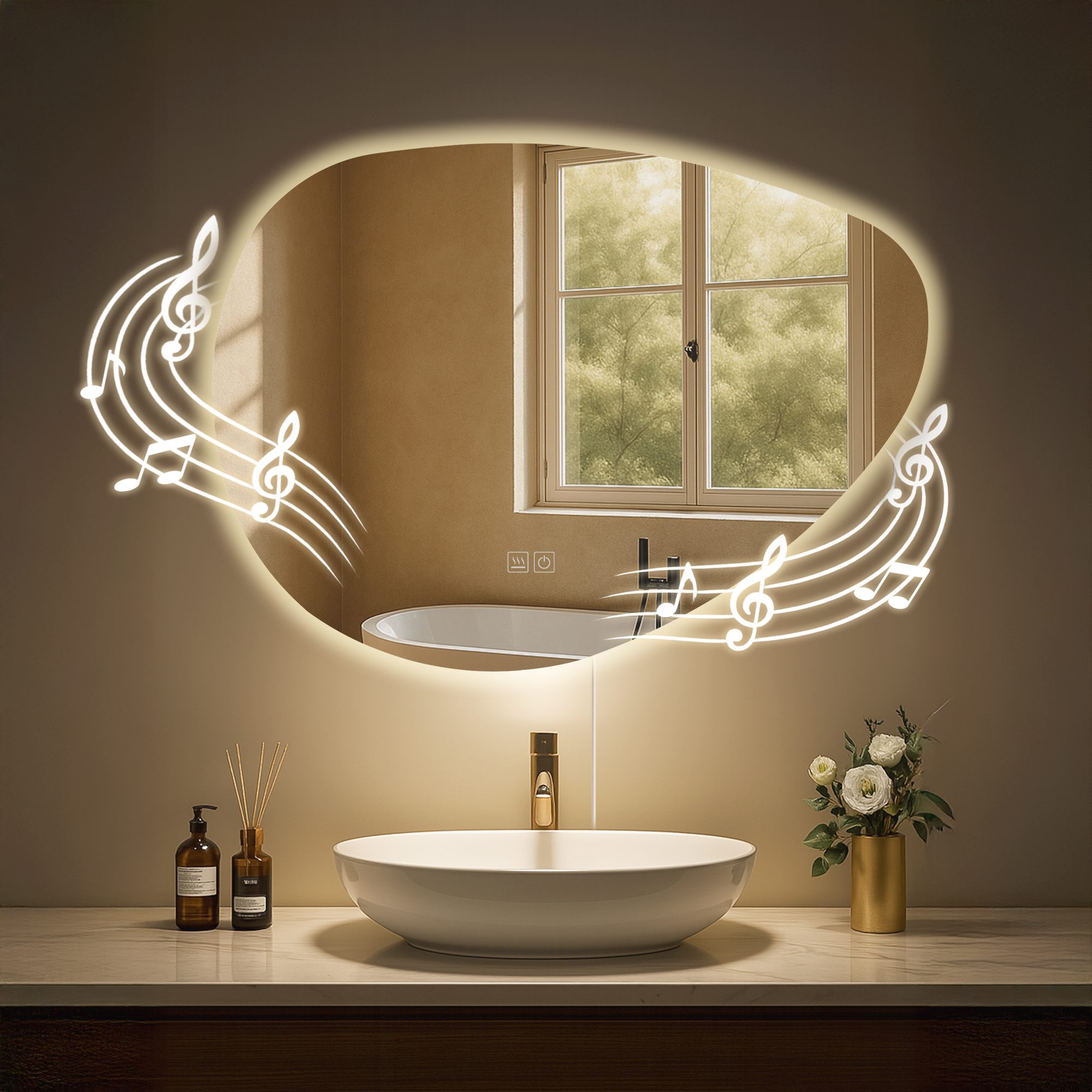 Badspiegel Almafie 65x75 mit Bluetooth