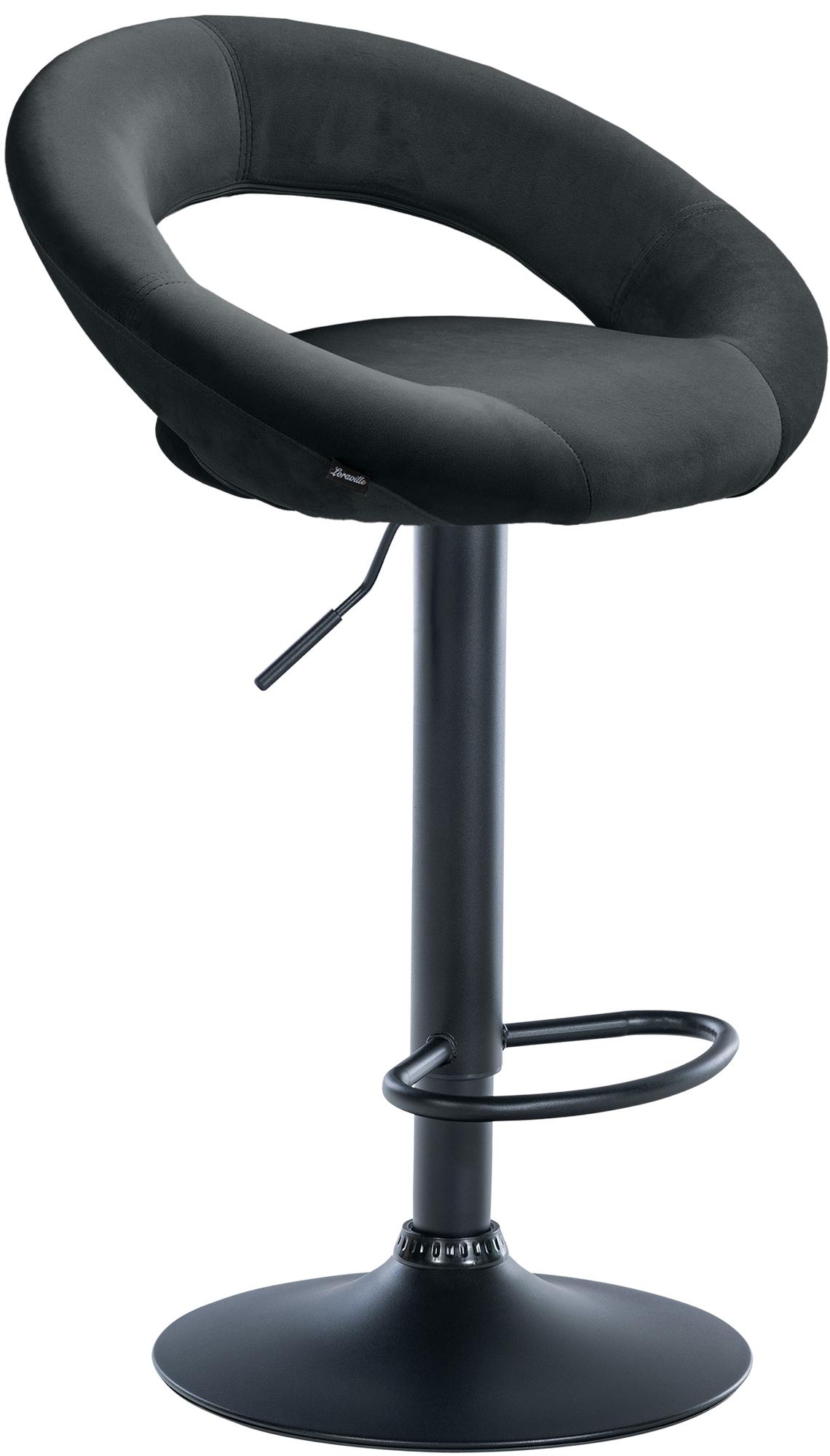Barhocker Olinda Samt schwarz