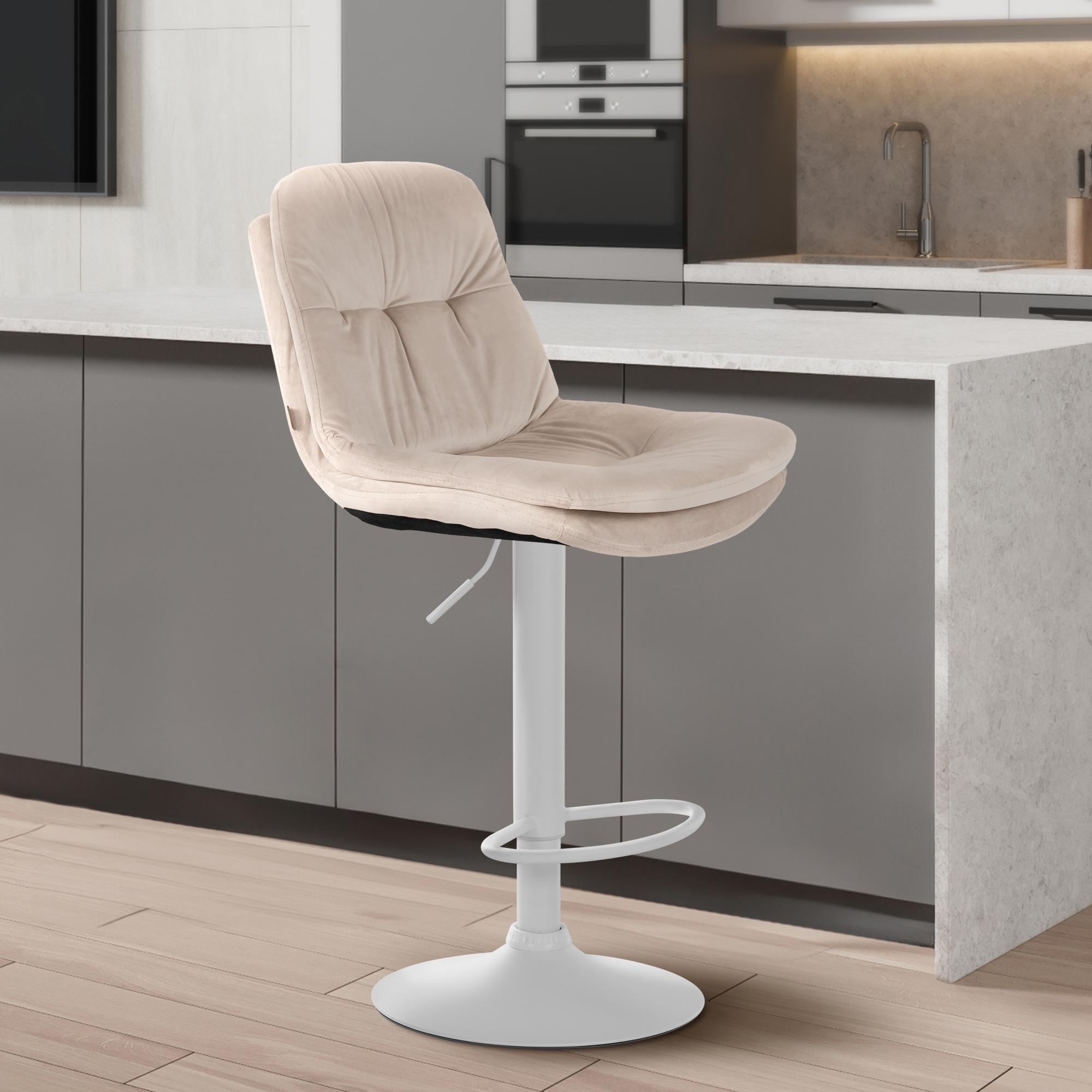 Barhocker Laurel Samt weiß