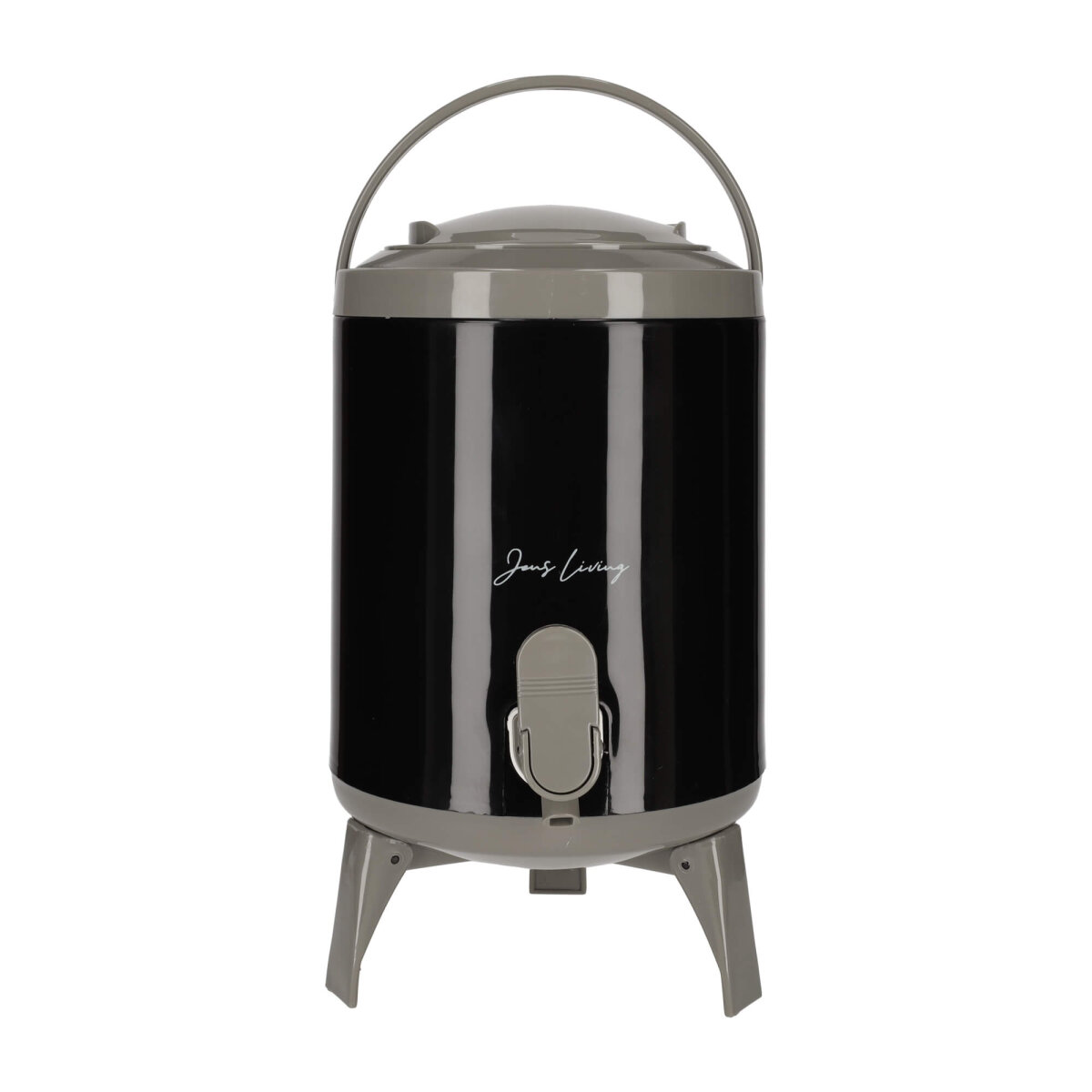 The Gift Groothandel BV JENS Living Saftspender Set mit 4 Bechern & Ständer | 4L Getränkespender für Party, Garten & Buffet | Robuste Glaskaraffe / Wasserspender in Schwarz – Ansicht 7
