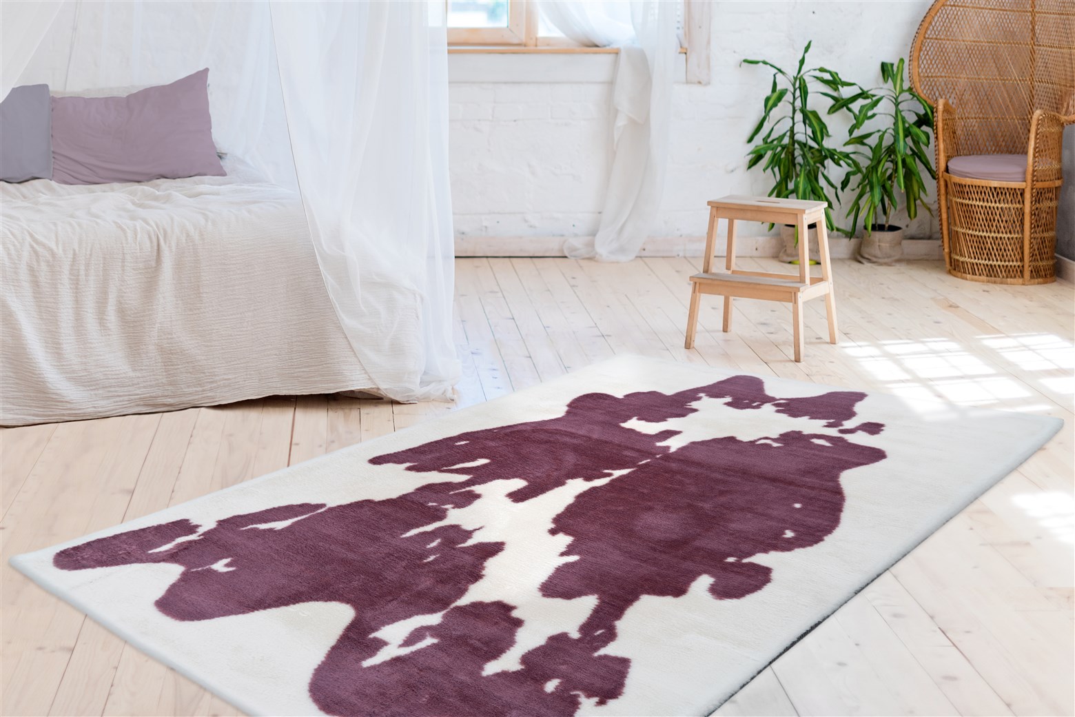Teppich Rabbit Animal 525 Lila / Weiß 120cm x 160cm