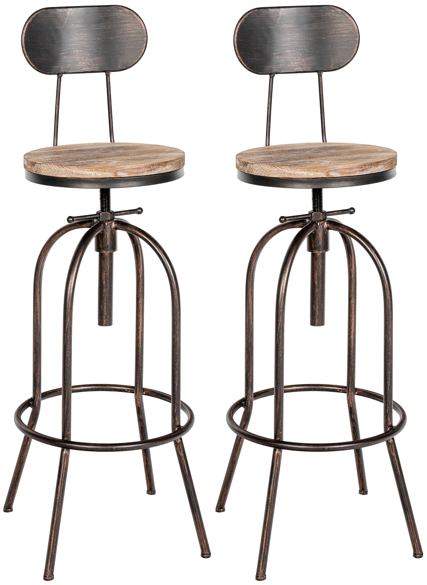 2er Set Barhocker Pino, Holz