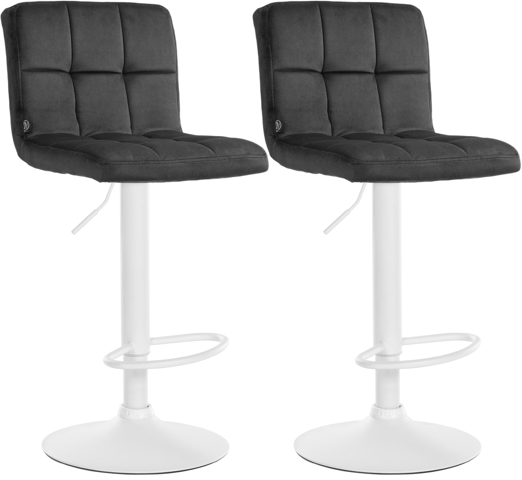 2er Set Barhocker Peru Samt weiß