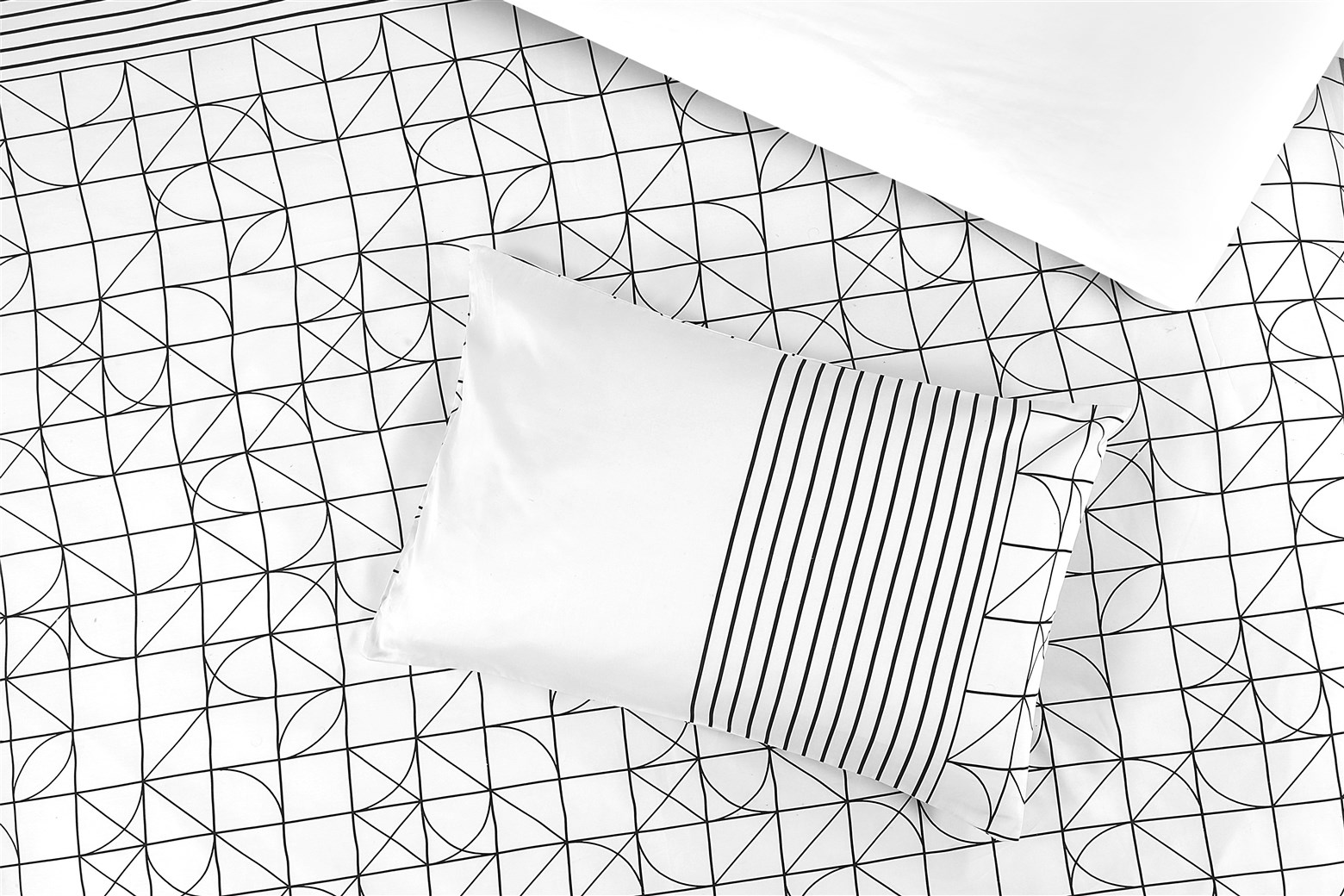 Bettwäsche Bettwäsche Kennedy 125-AT Weiß / Schwarz 140cm x 200cm