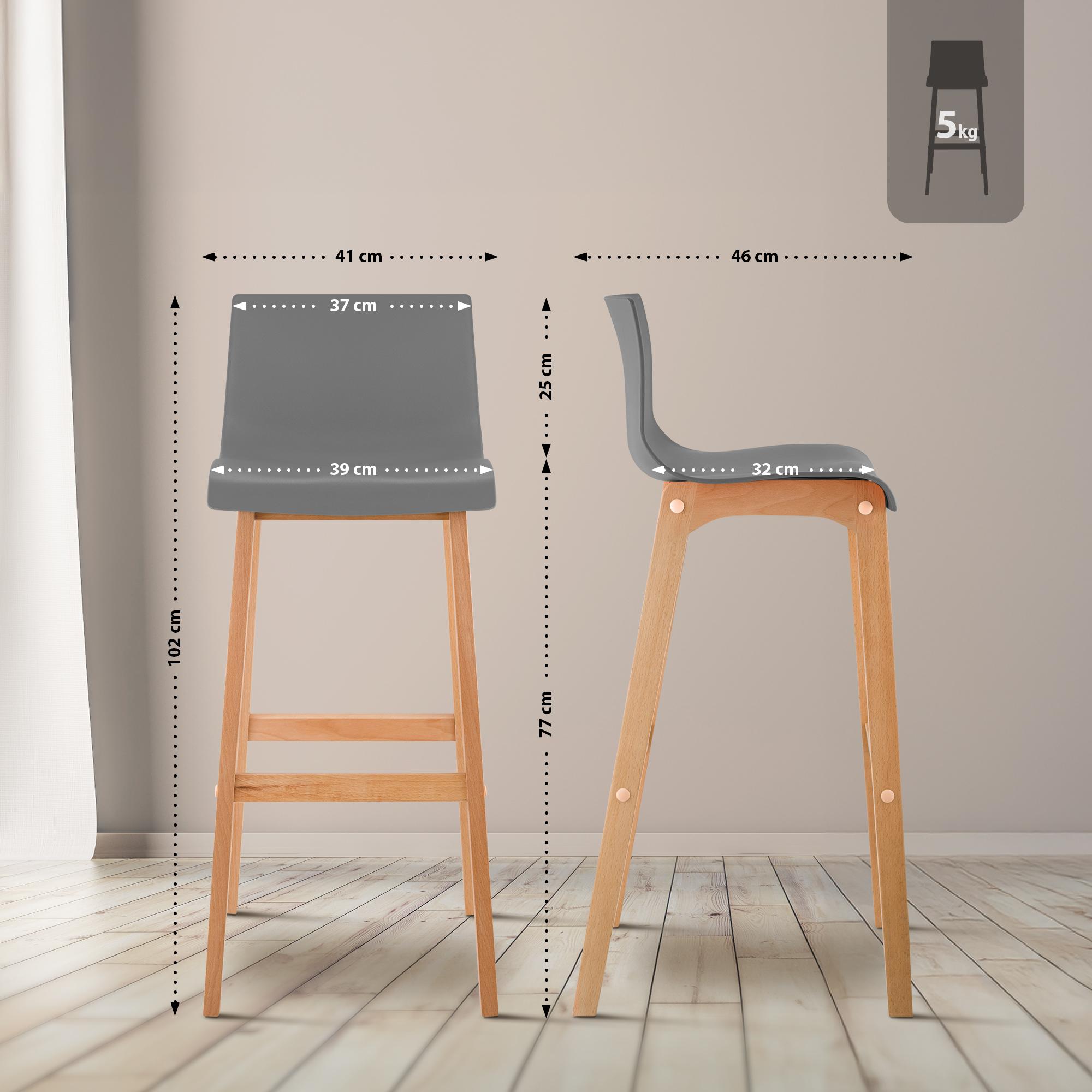 Barhocker Hoover Natura 4-Fuß Gestell