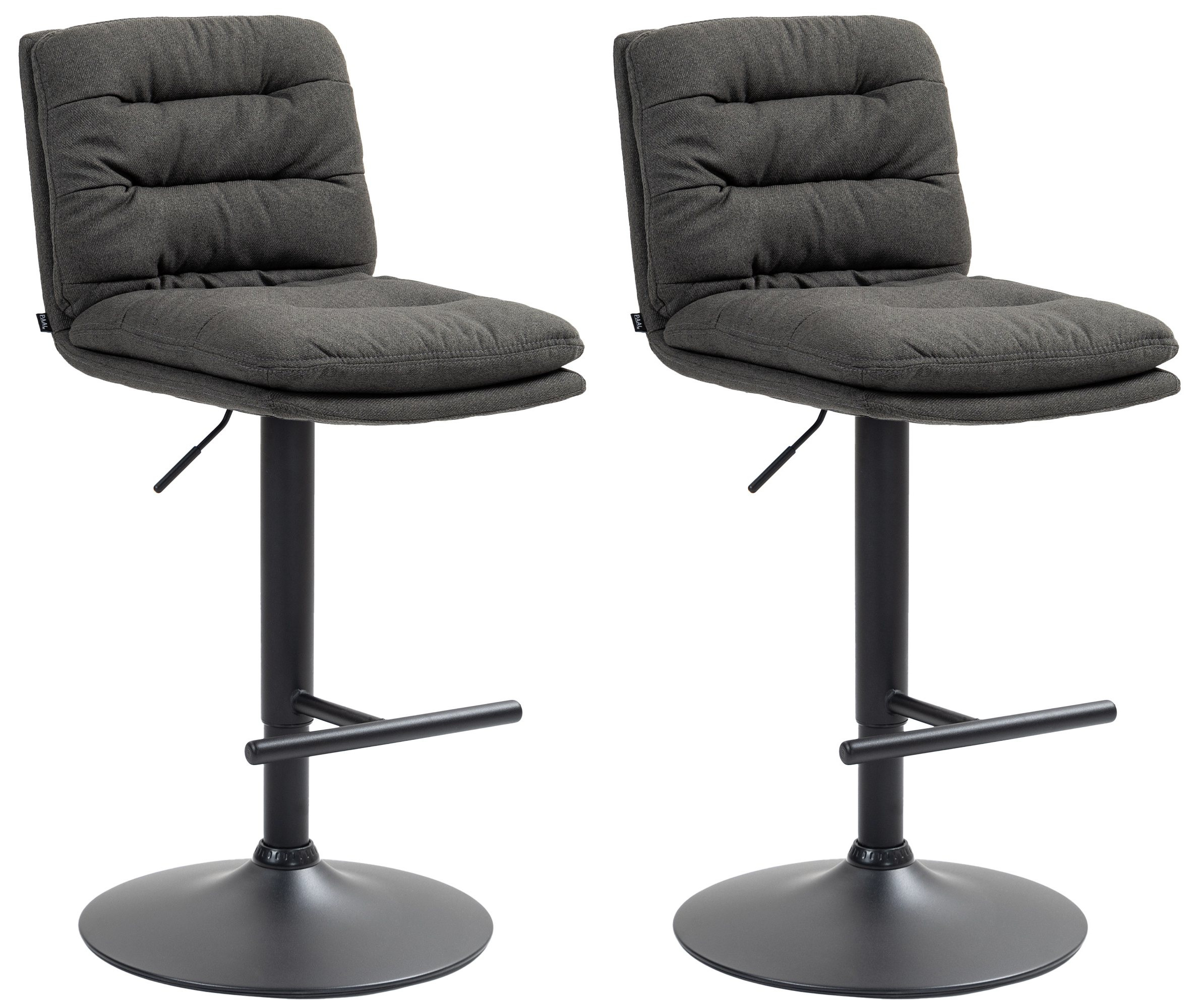 2er Set Barhocker Damar Stoff schwarz