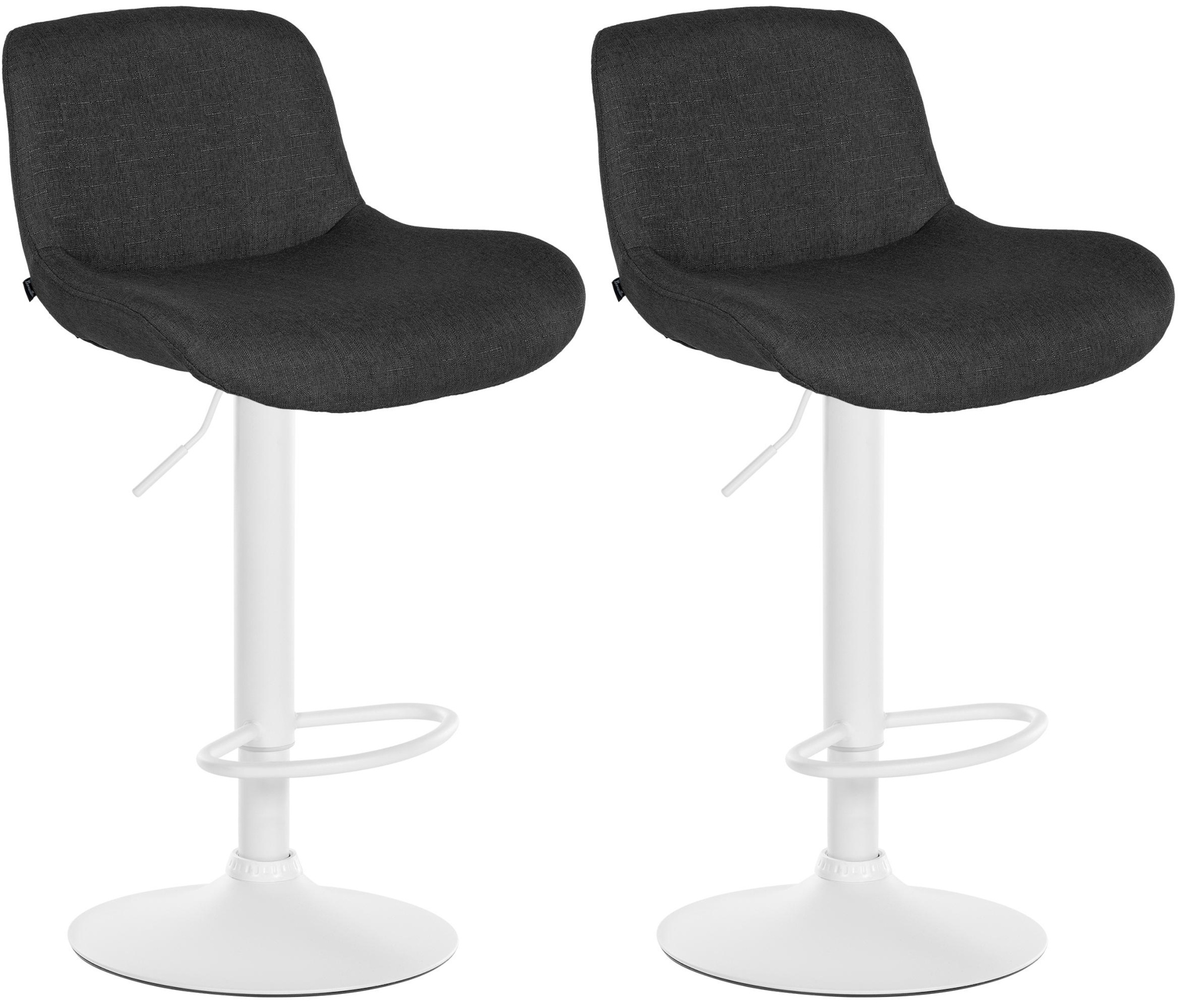 2er Set Barhocker Solon Weiß Stoff