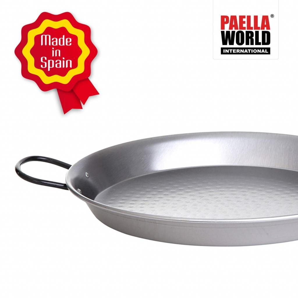 B.M.S-Burger GmbH Große Paella-Pfanne Ø 115 cm - Stahl poliert, mit Griffen - für 120 Portionen - ideal für Paella, Reisgerichte und Pfannengerichte – Ansicht 2