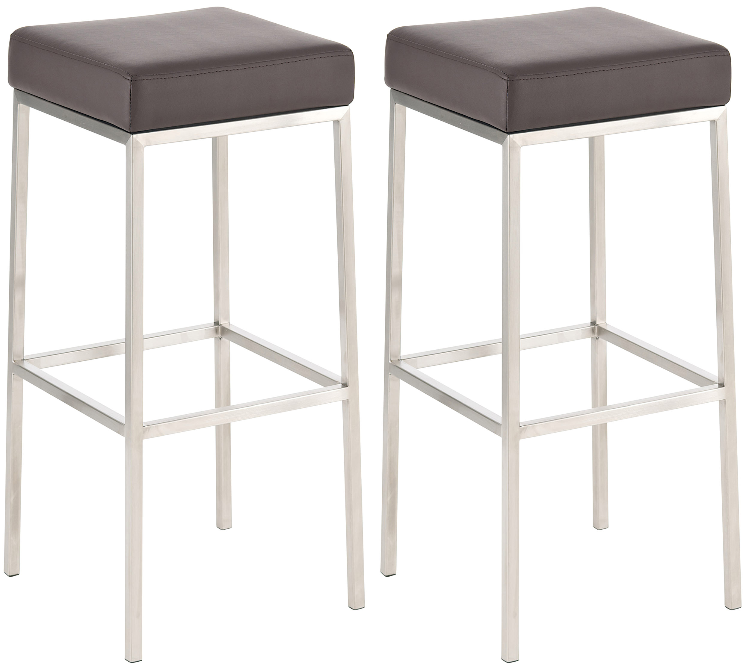 2er Set Barhocker Montreal 80 Kunstleder edelstahl