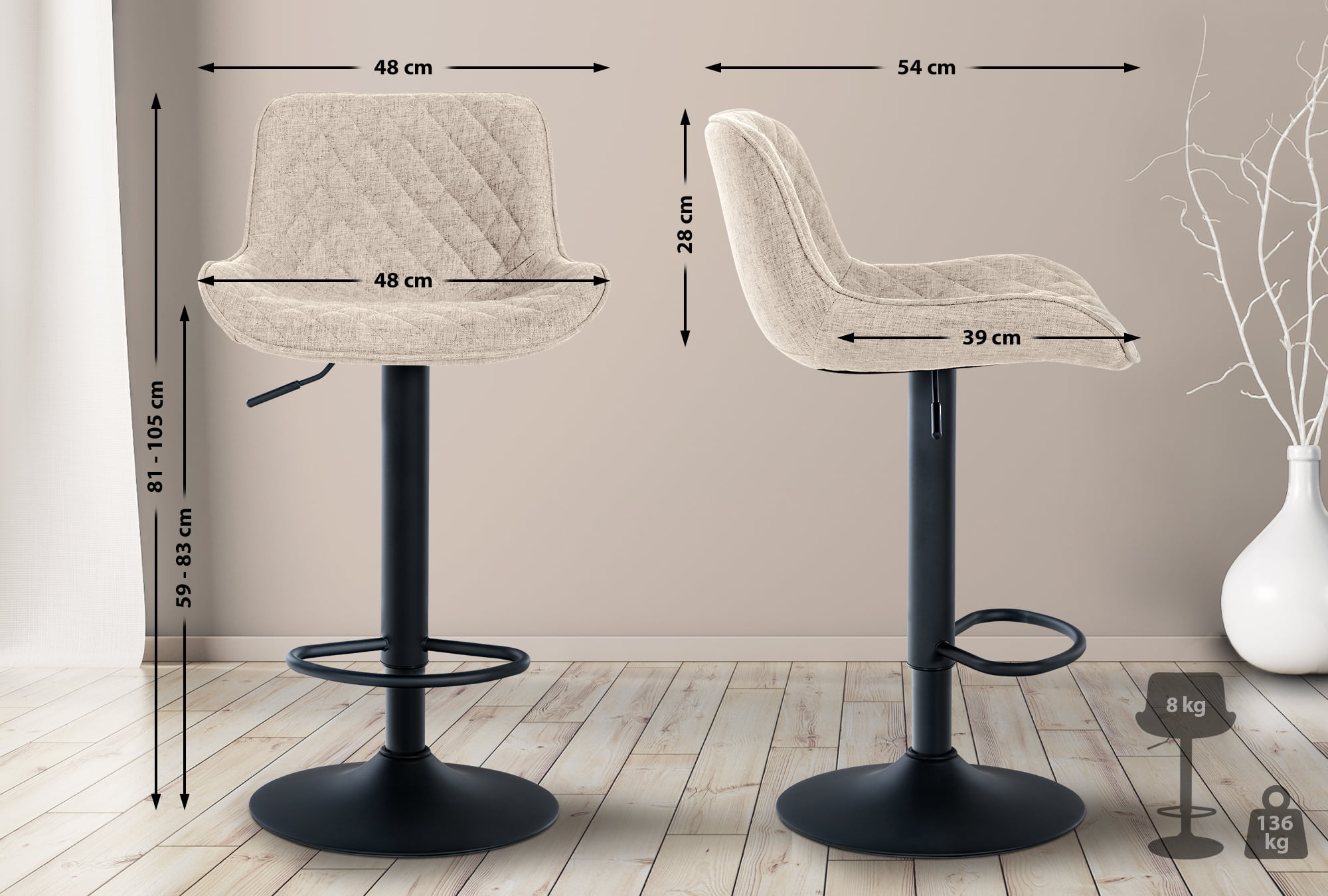 Barhocker Minosa Stoff