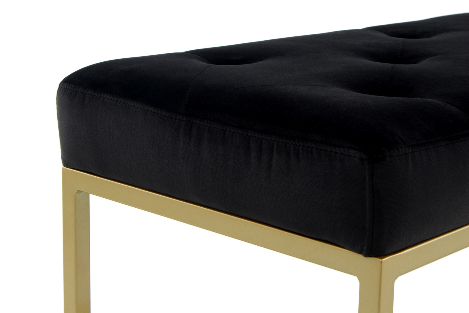 Elegante Sitzbank Schwarz / Gold