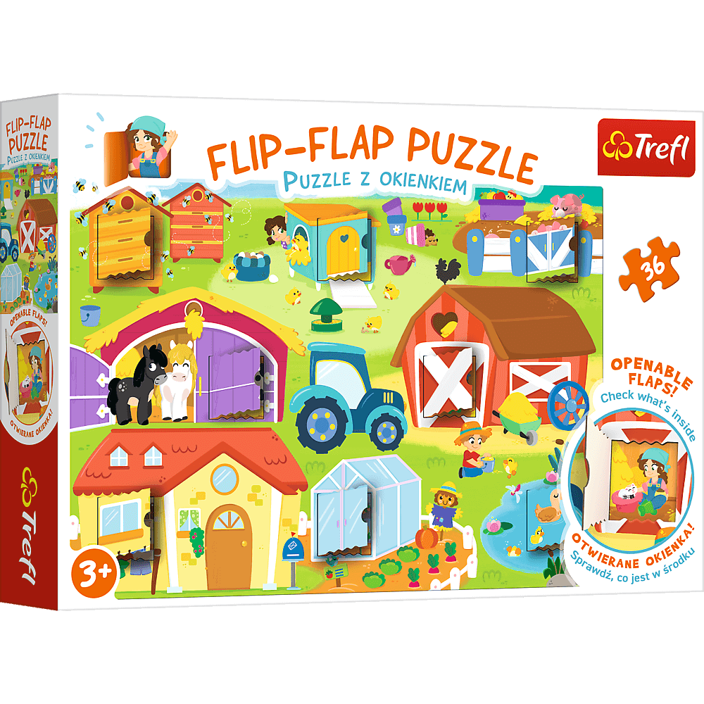 Trefl Puzzles Flip-Flap - Puzzle - Auf dem Bauernhof - 36 Teile