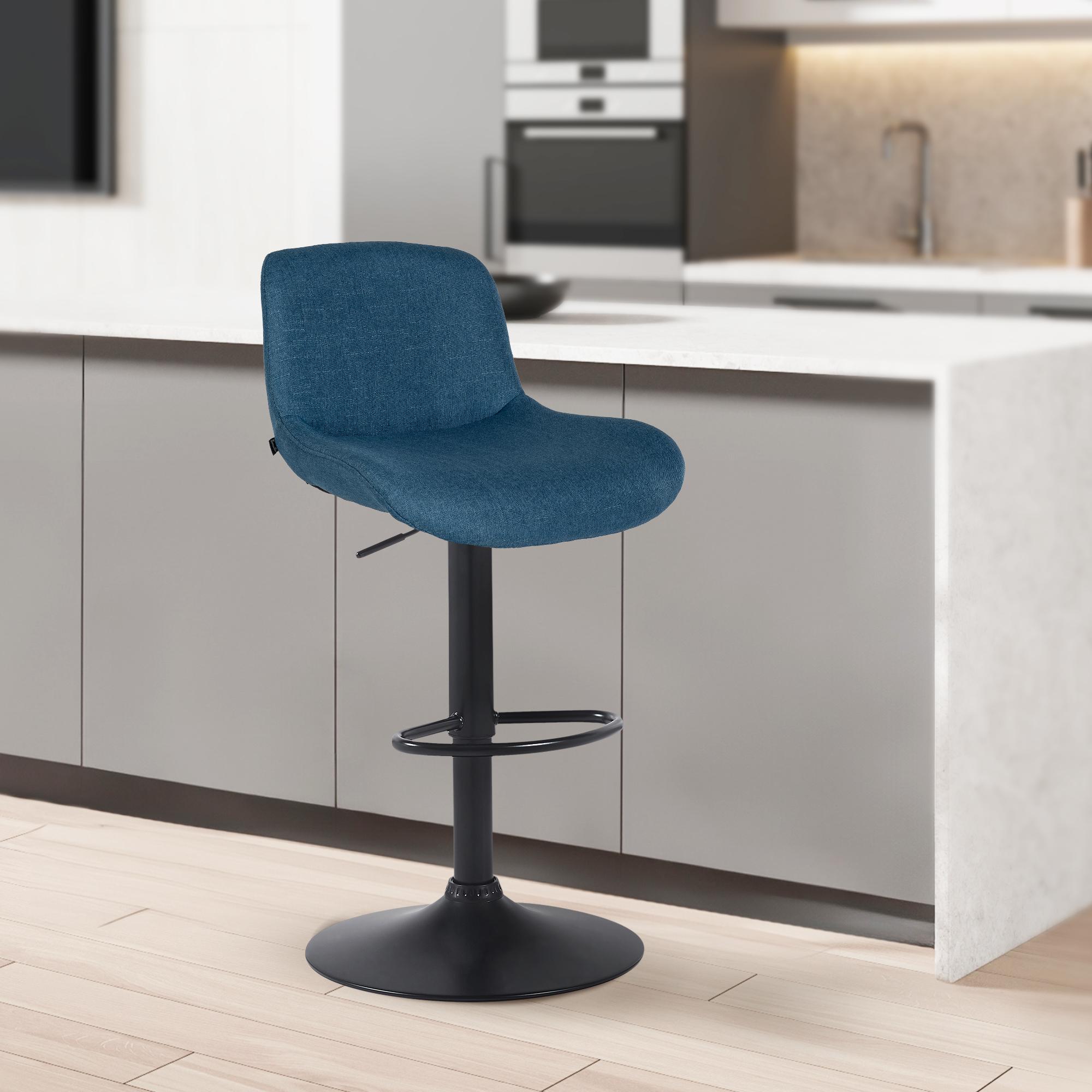 Barhocker Solon Schwarz Stoff