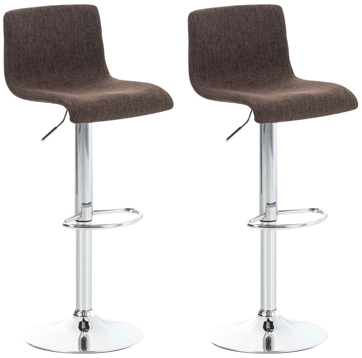 2er Set Barhocker Hoover Stoff chrom