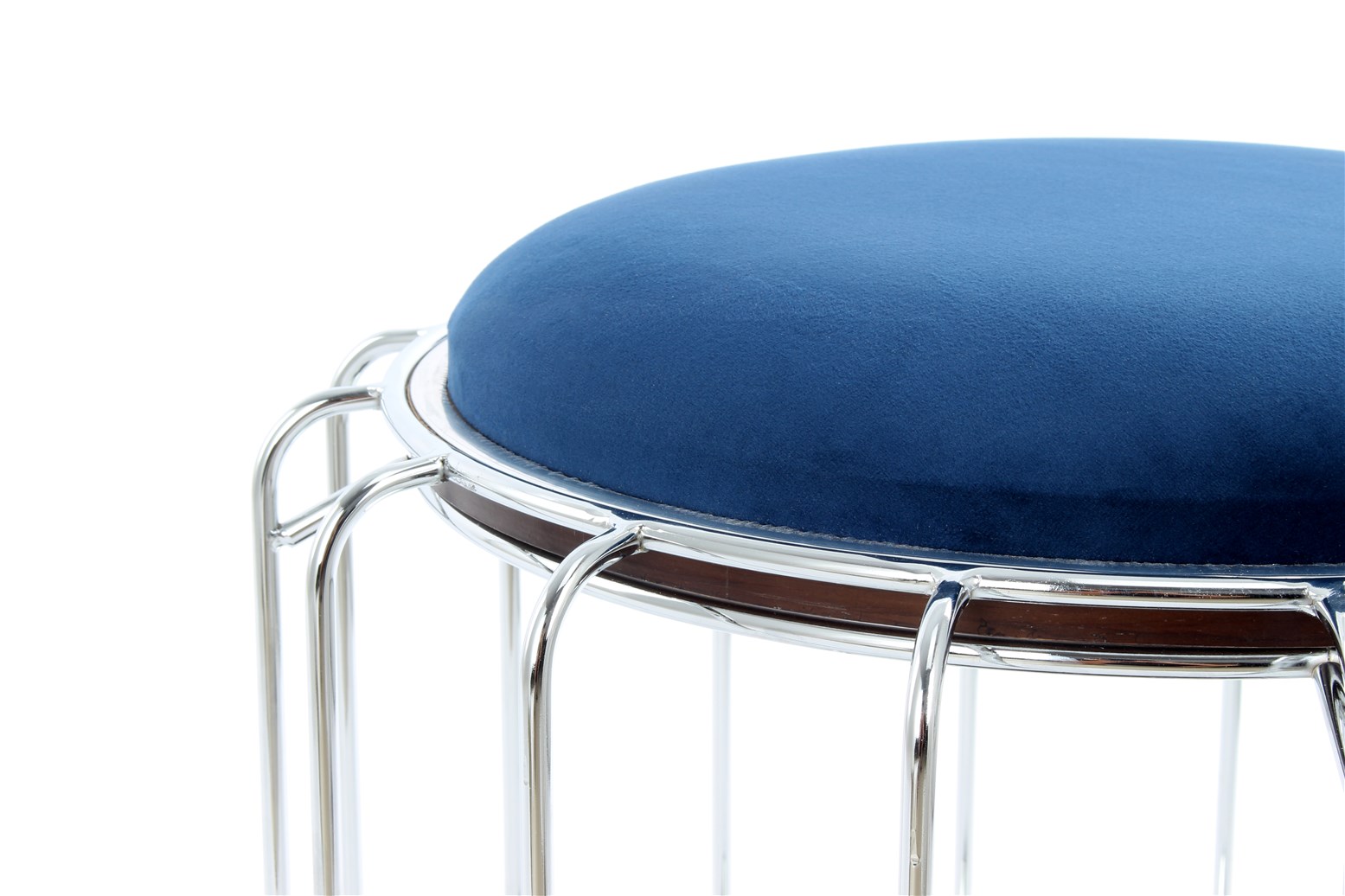 Beistelltisch Beistelltisch / Pouf Comfortable 110 Dunkelblau / Silber