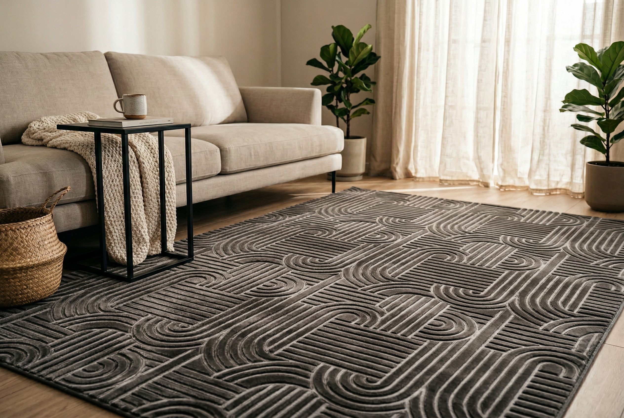 Teppich Calma 125 Anthrazit 200 x 290 cm