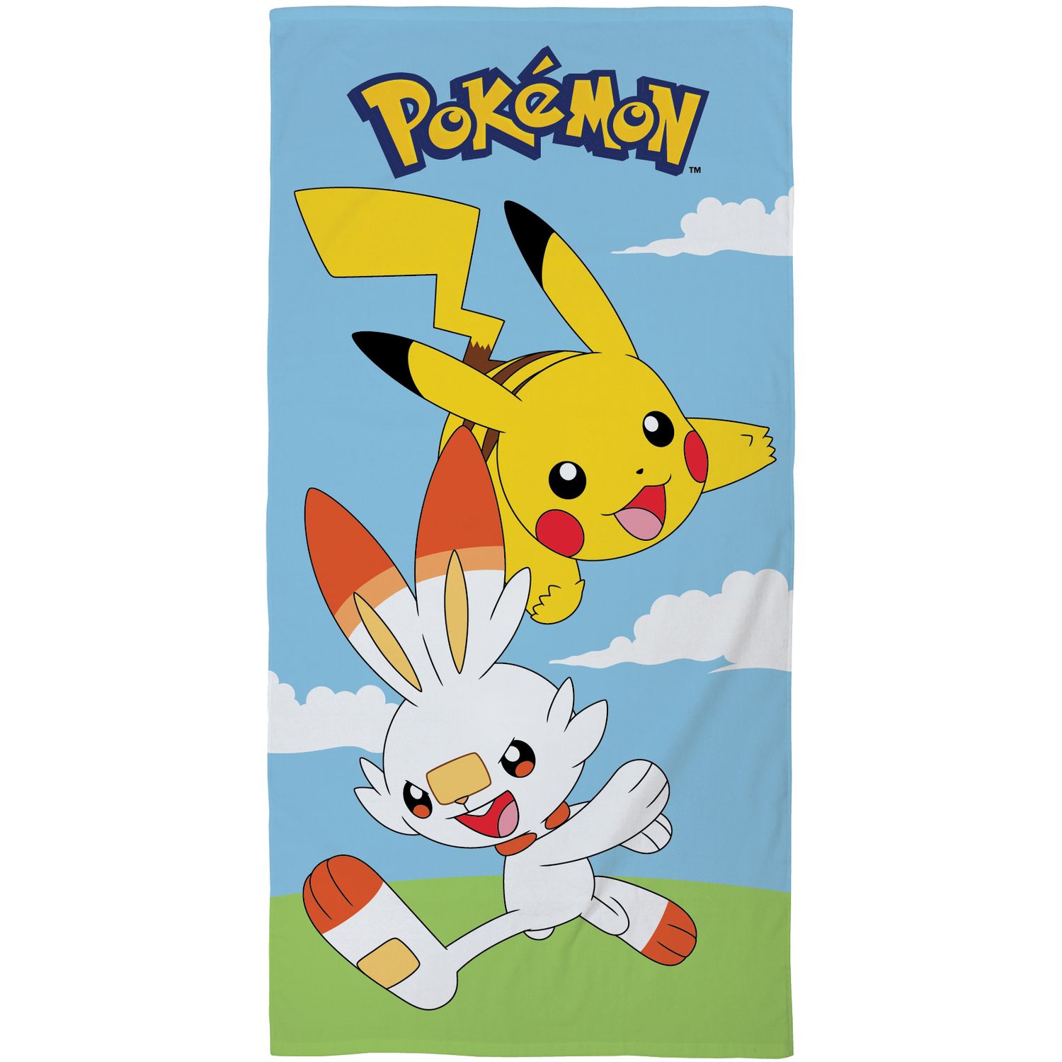 Halantex Textilien Pokemon Pikachu Scorbunny - Strandtuch - 70 x 140 cm