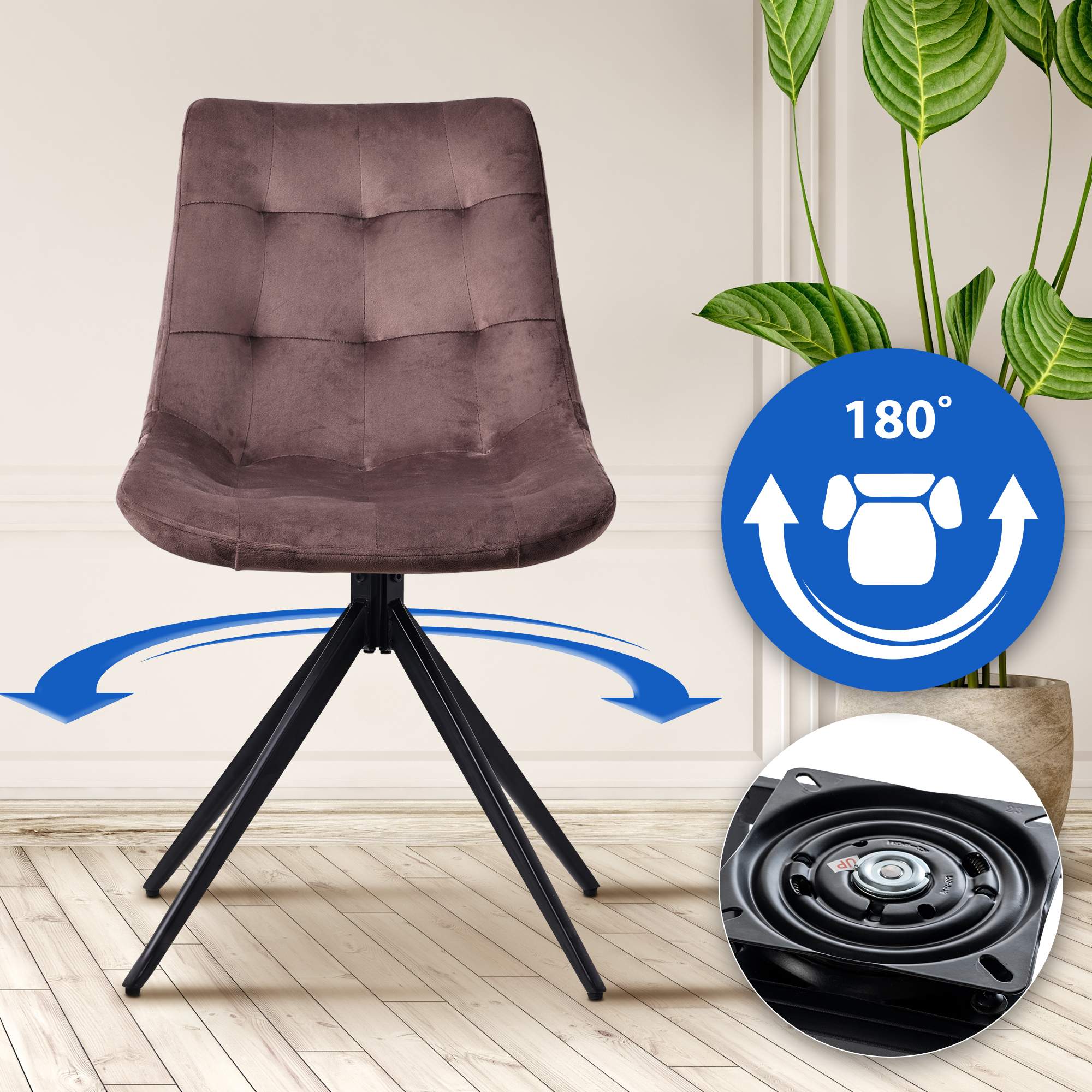 2er Set Esszimmerstuhl Merna Samt