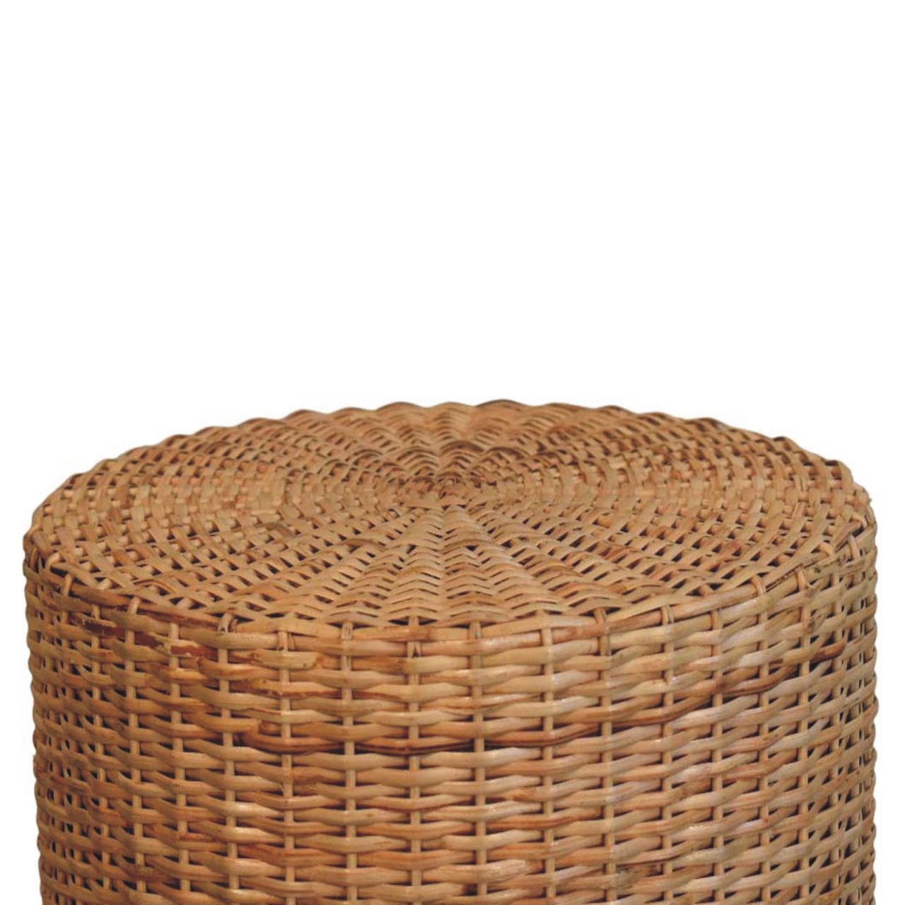 Runder, geflochtener Hocker im Regency-Stil