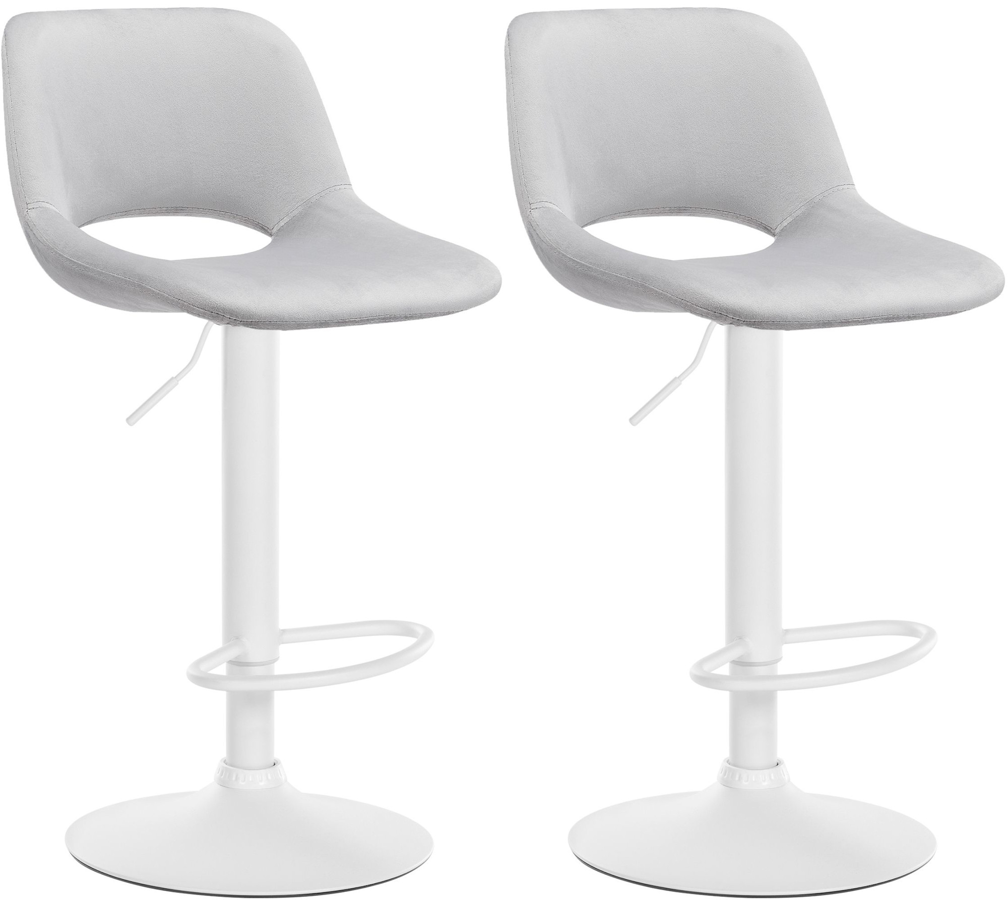 2er Set Barhocker Camden Samt weiß