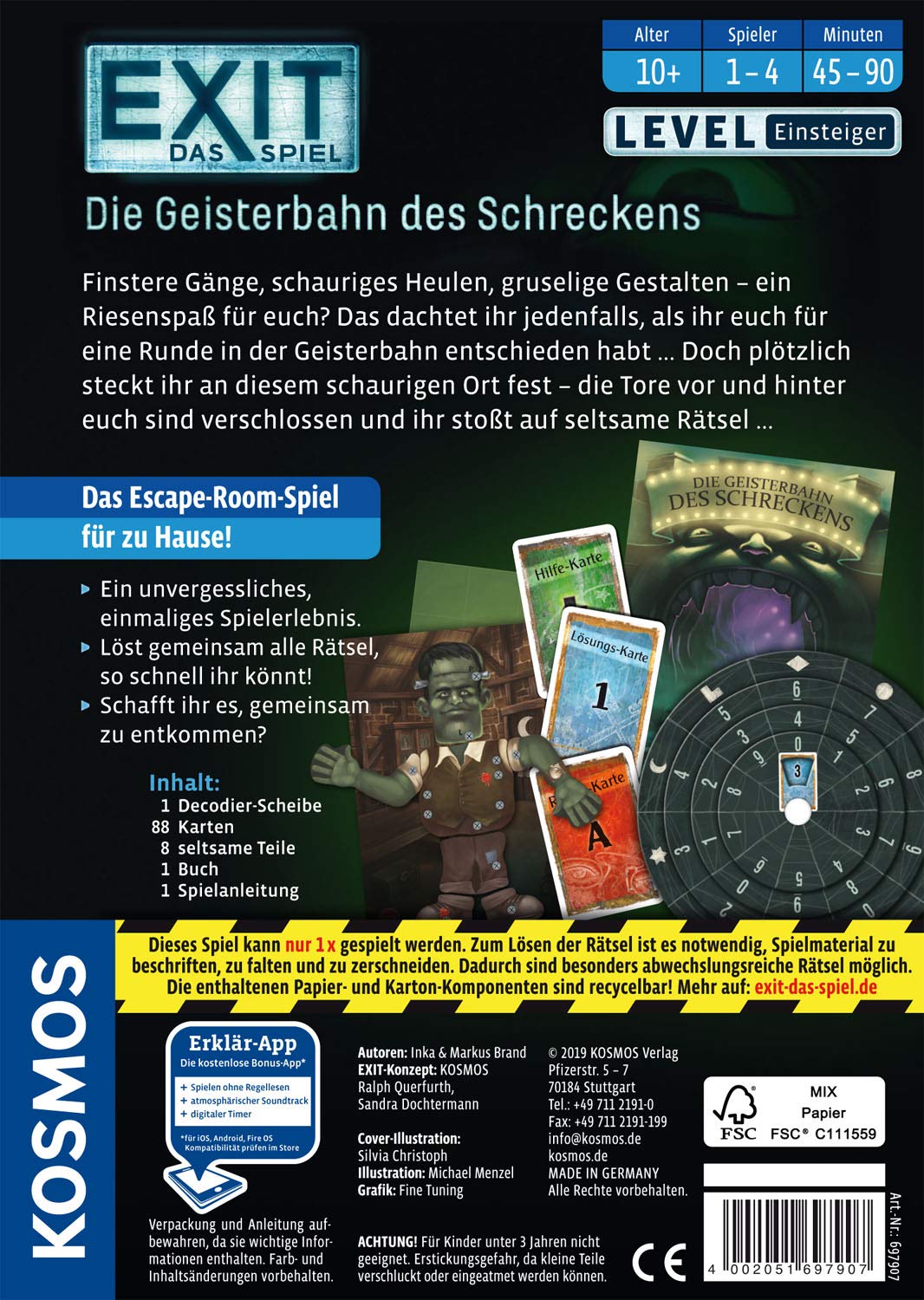 Kosmos Brettspiele & Gesellschaftsspiele Kosmos 697907 - EXIT - Das Spiel: Die Geisterbahn des Schreckens