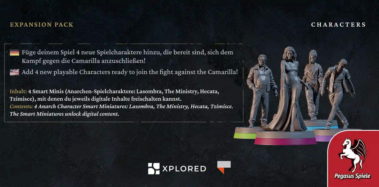 Pegasus Brettspiele & Gesellschaftsspiele Teburu: Vampire: The Masquerade – Milan Uprising: Playable Characters [Erweiterung] – Expertenspiel